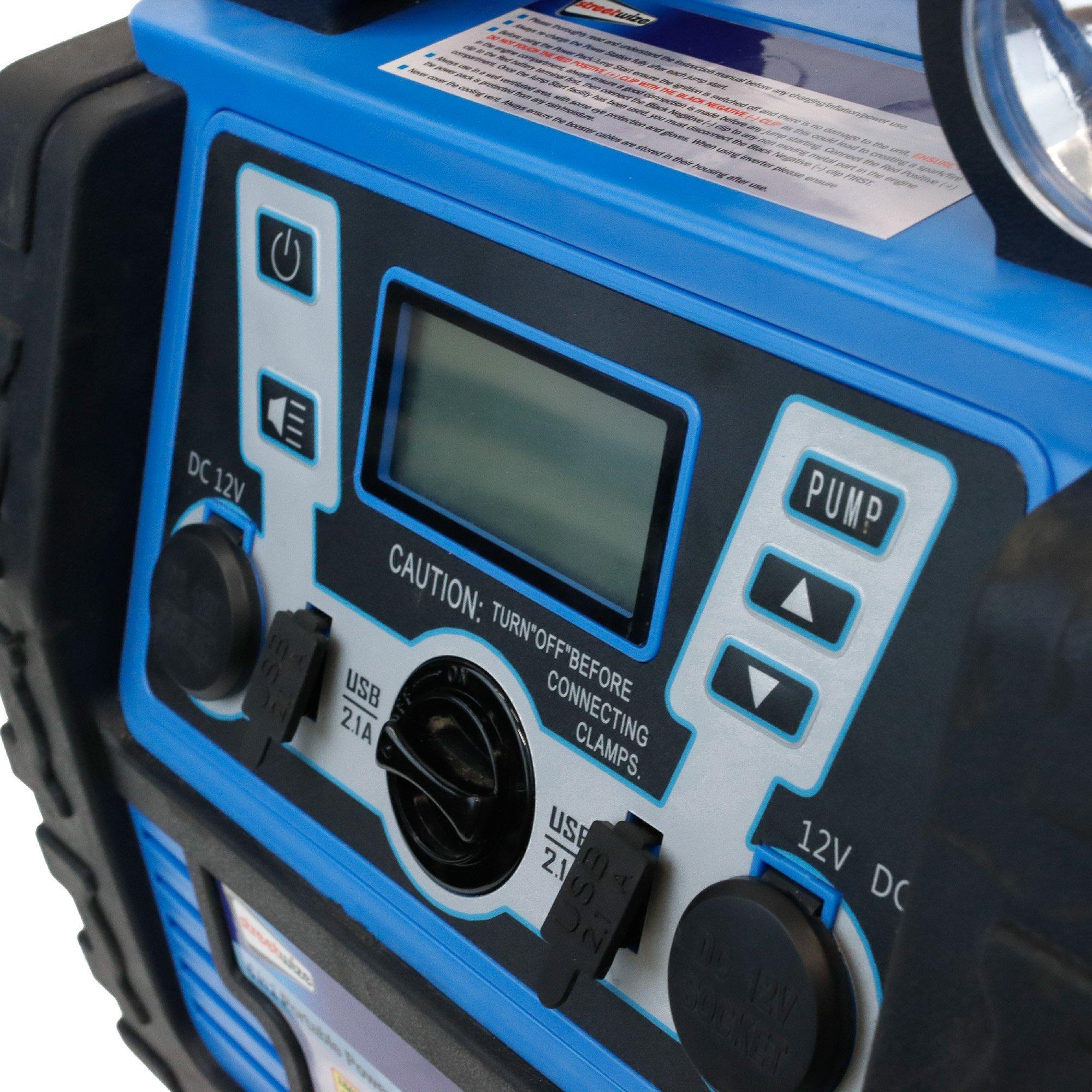 Blue - Streetwize - 12V 18Ah 6-in-1 Portable Power Station (Digital) - 6