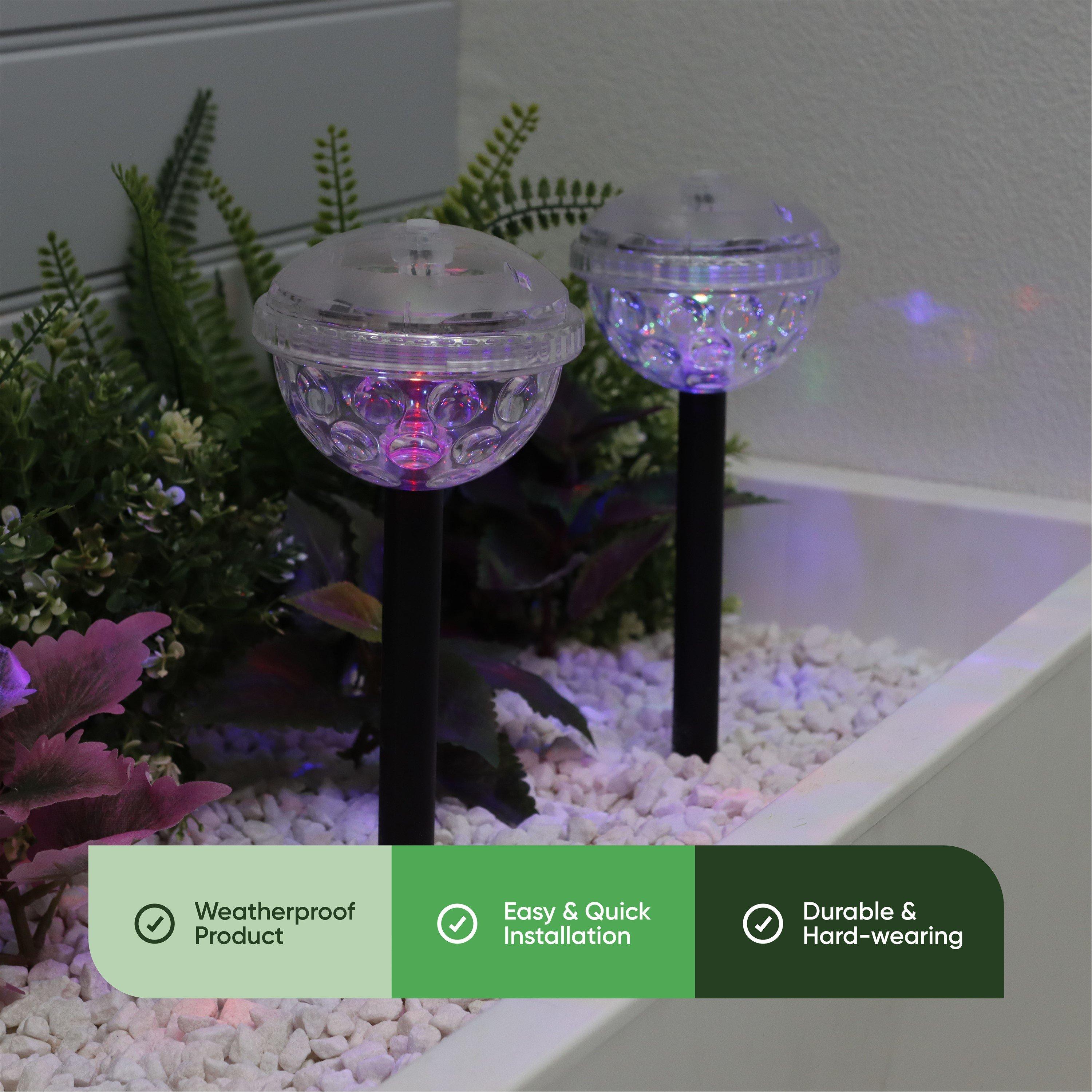 Multi - Streetwize - Pair of Solar Disco Stake LED Lights - 3