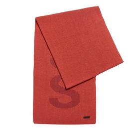 Boss Cotton-Blend Scarf with Logo Structure