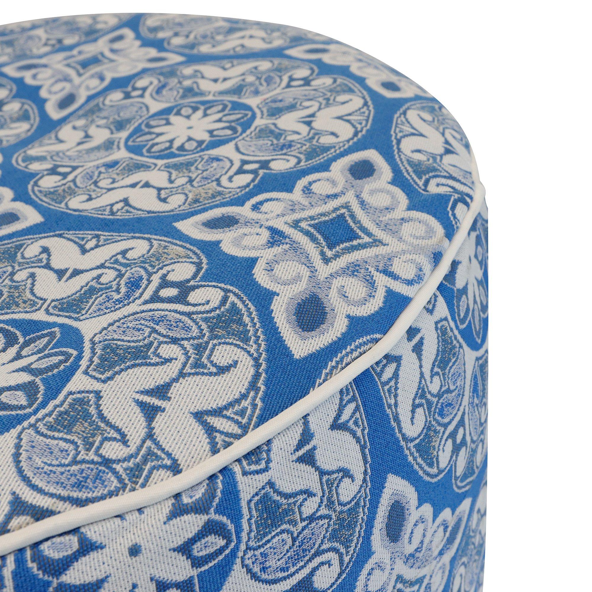 Blue - Streetwize - Outdoor Pouf Ottoman - Jacquard Blue - 3