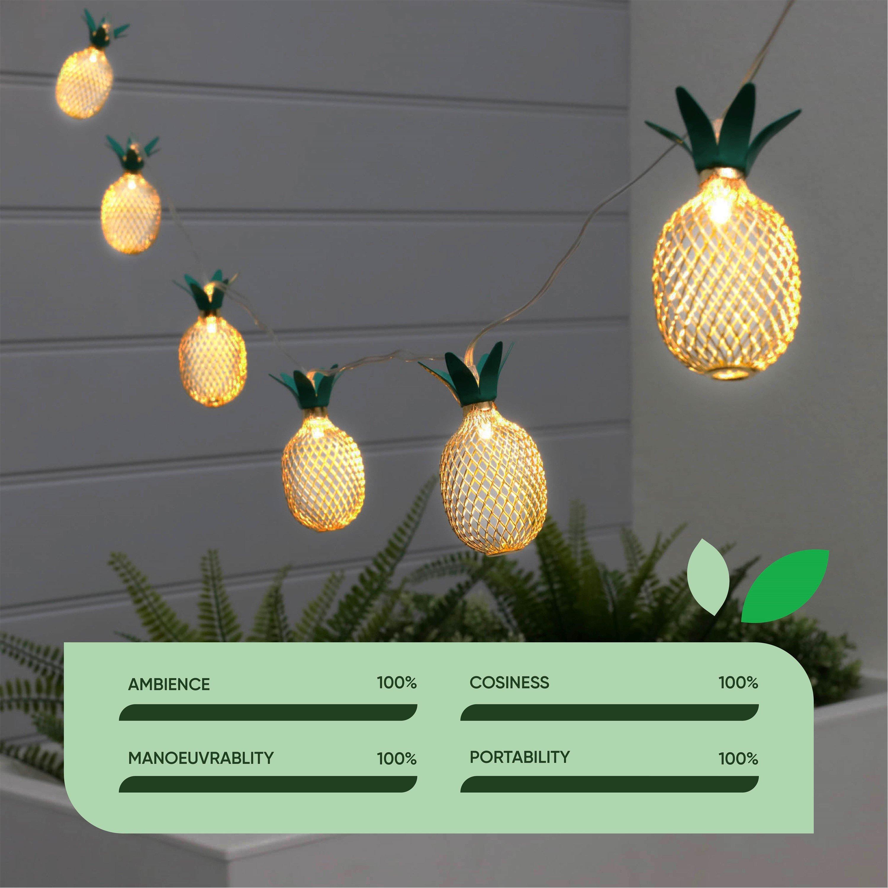 Multi - Streetwize - 2m Solar Pineapple Lantern LED String Lights 10 Pc - 5