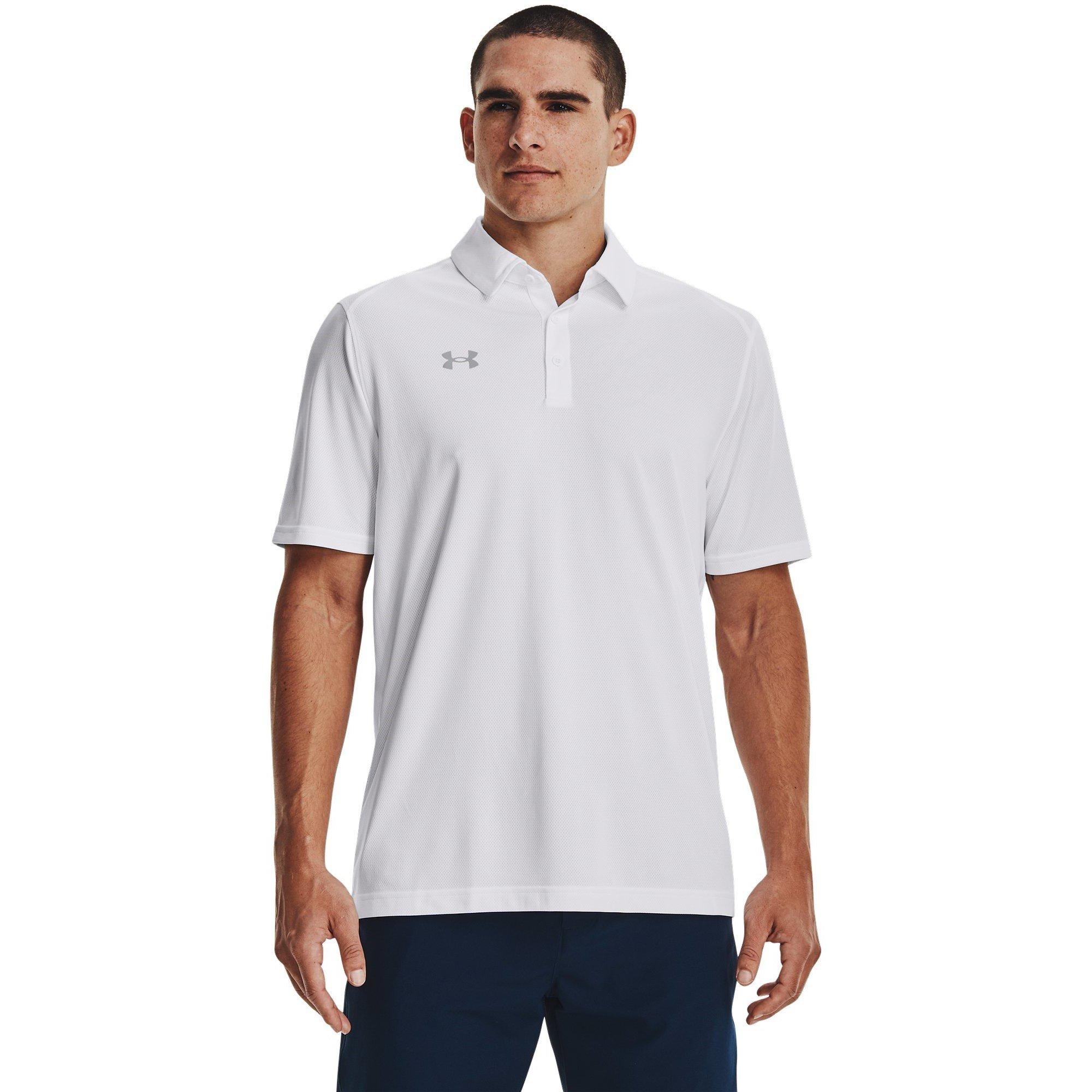 White/Mod Gray - Under Armour - Team Tech Short Sleeve Performance Polo Shirt - 3