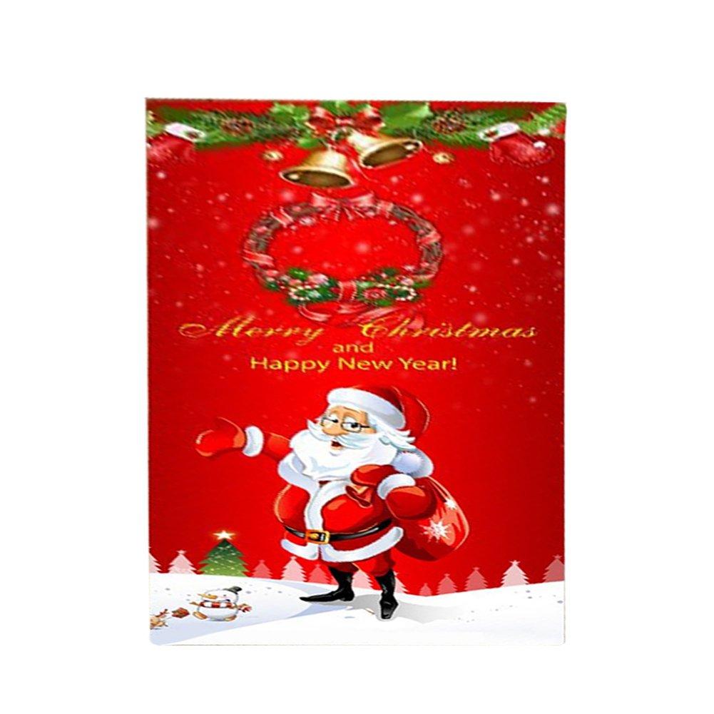 Red - LIFE IDEAS - Christmas Digital - Printed Santa Claus Floor Mat - 1