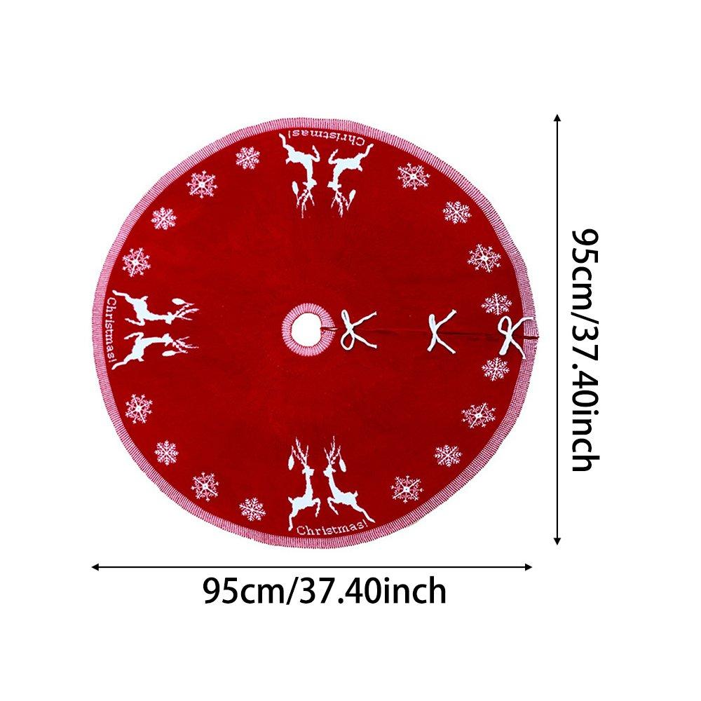 Red - LIFE IDEAS - Rustic Red Knitted Double-Sided Tree Skirt - 8