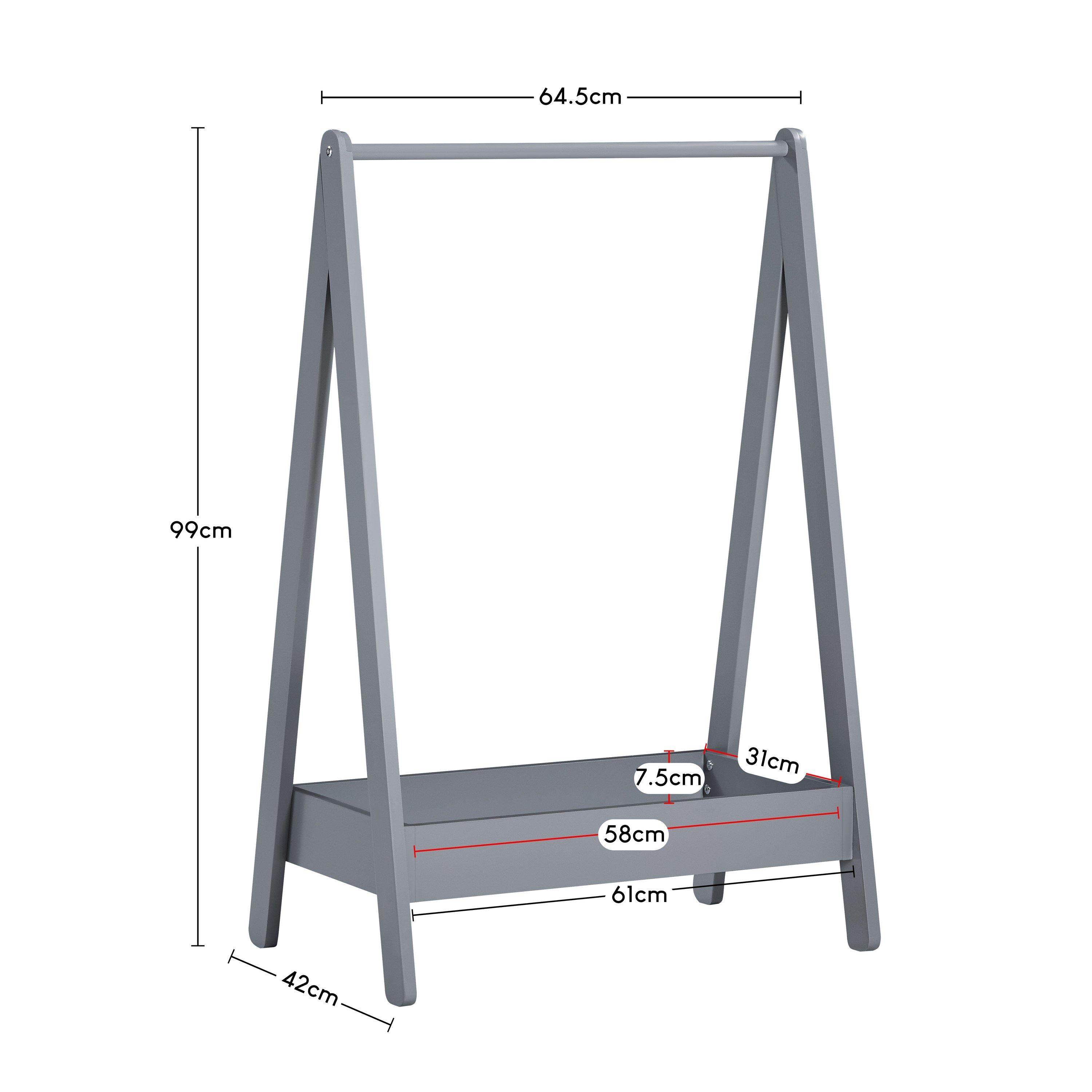 Grey - Lassic - Junior Vida Kids Garment Clothes Rack Rail - 2