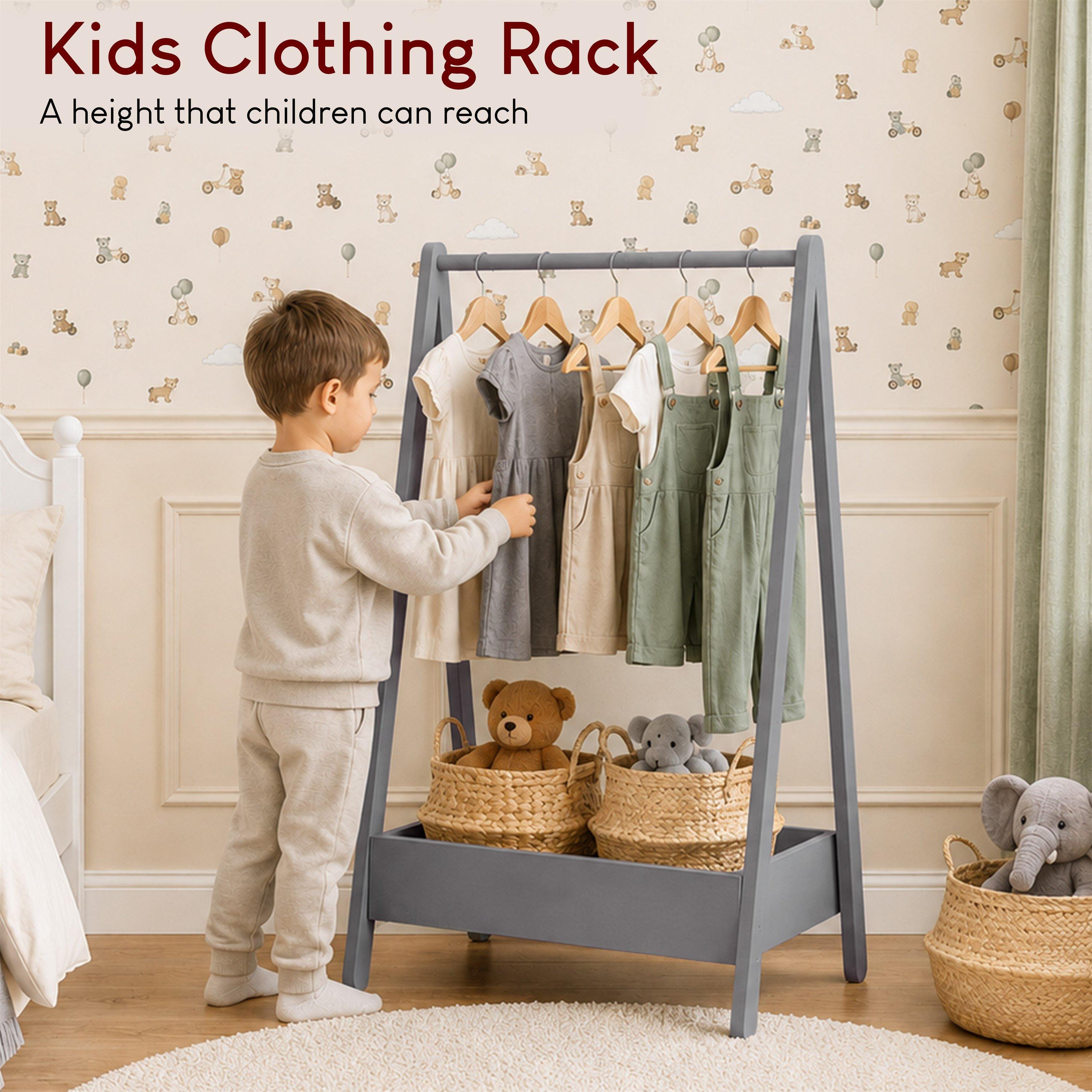 Grey - Lassic - Junior Vida Kids Garment Clothes Rack Rail - 3