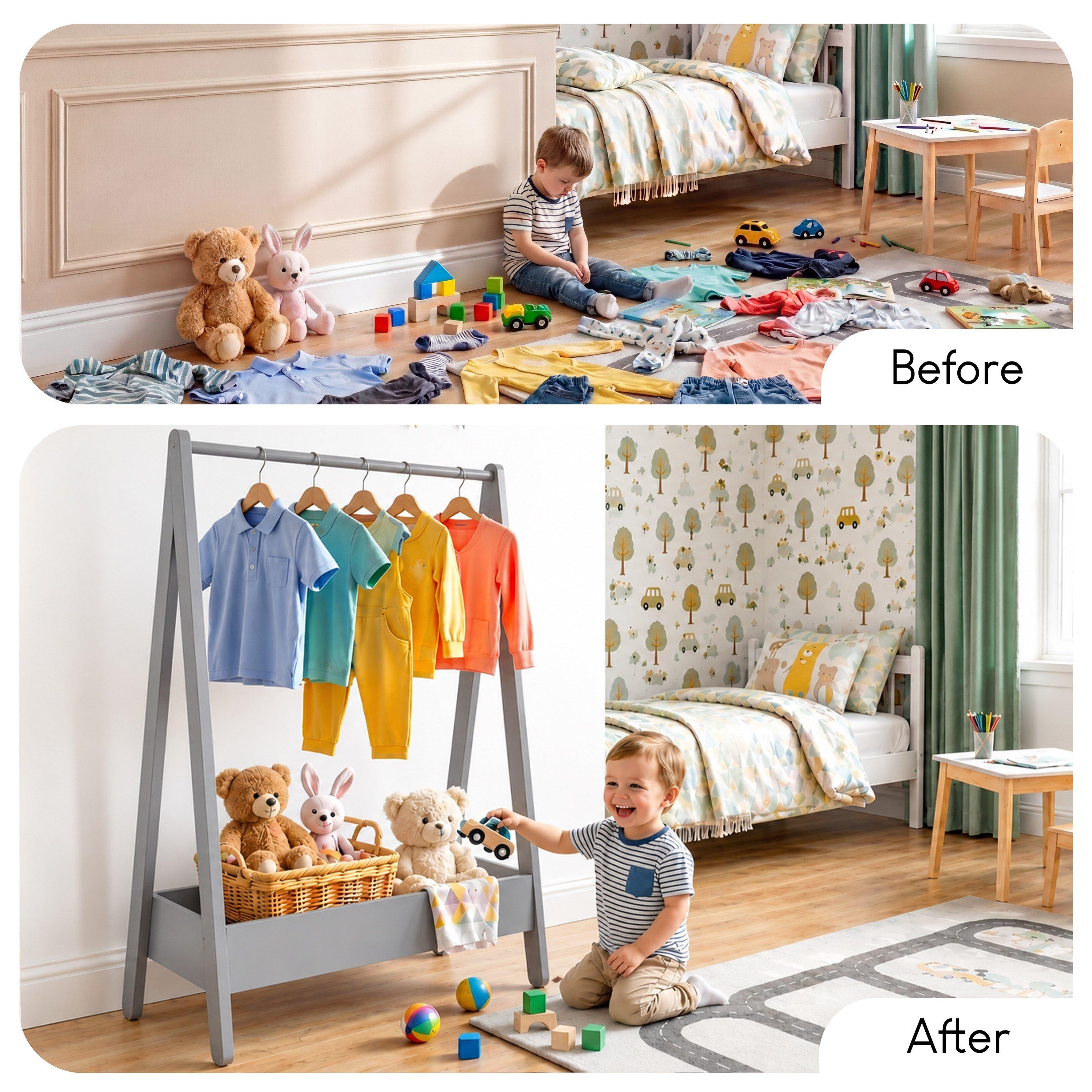 Grey - Lassic - Junior Vida Kids Garment Clothes Rack Rail - 5