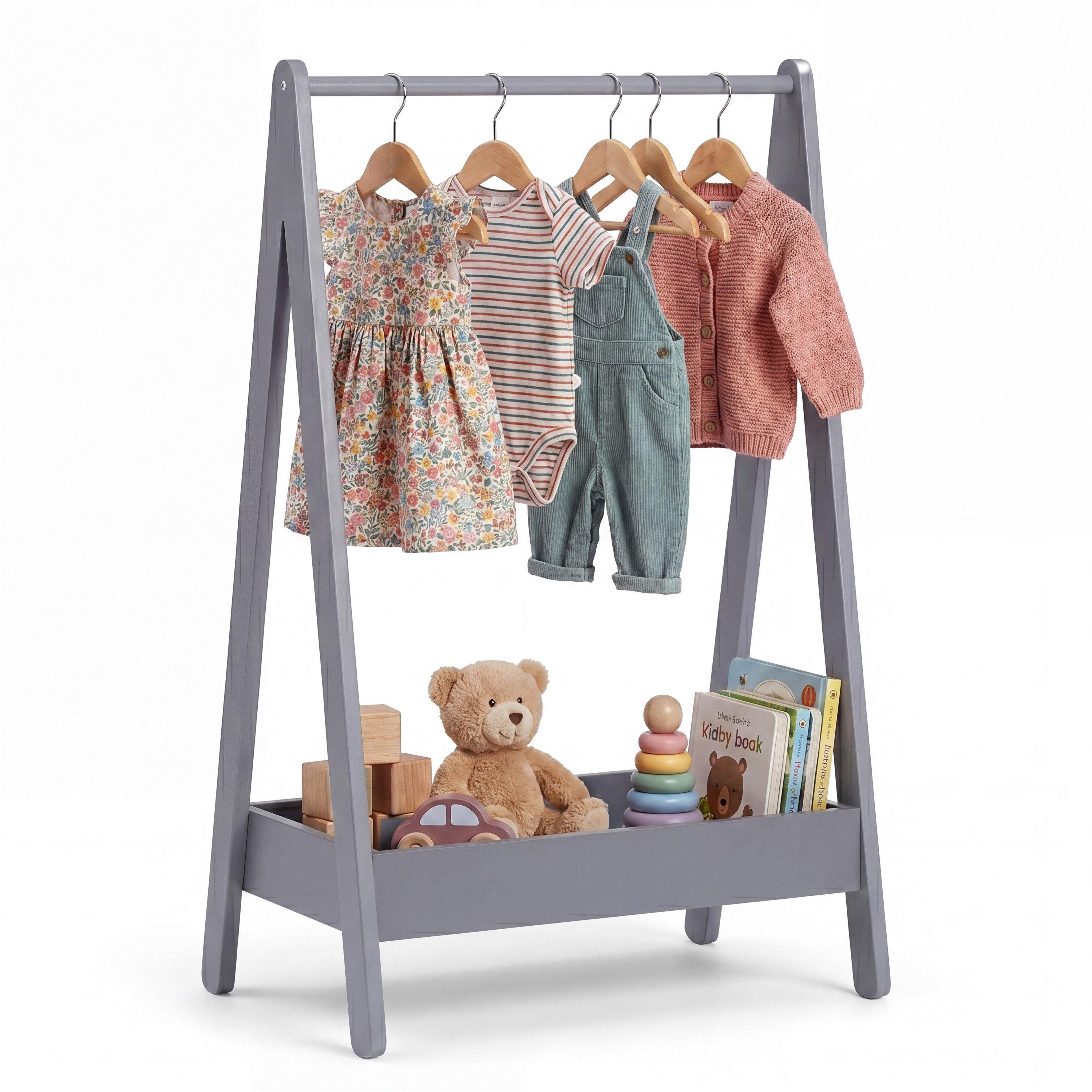Grey - Lassic - Junior Vida Kids Garment Clothes Rack Rail - 8