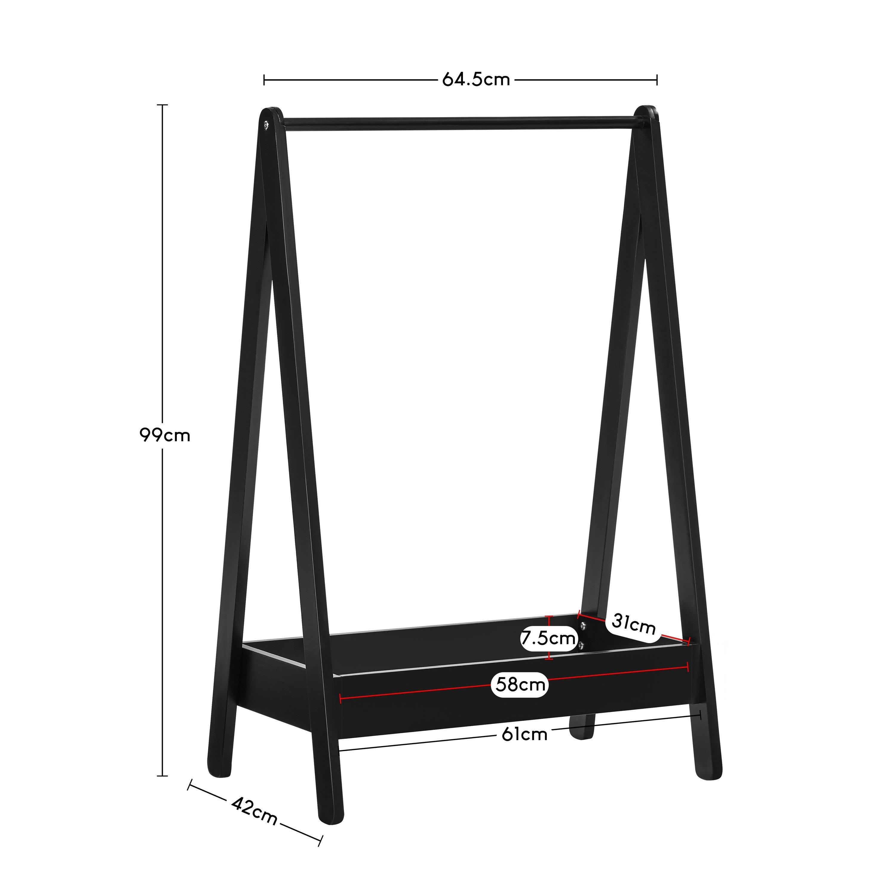 Black - Lassic - Junior Vida Kids Garment Clothes Rack Rail - 2