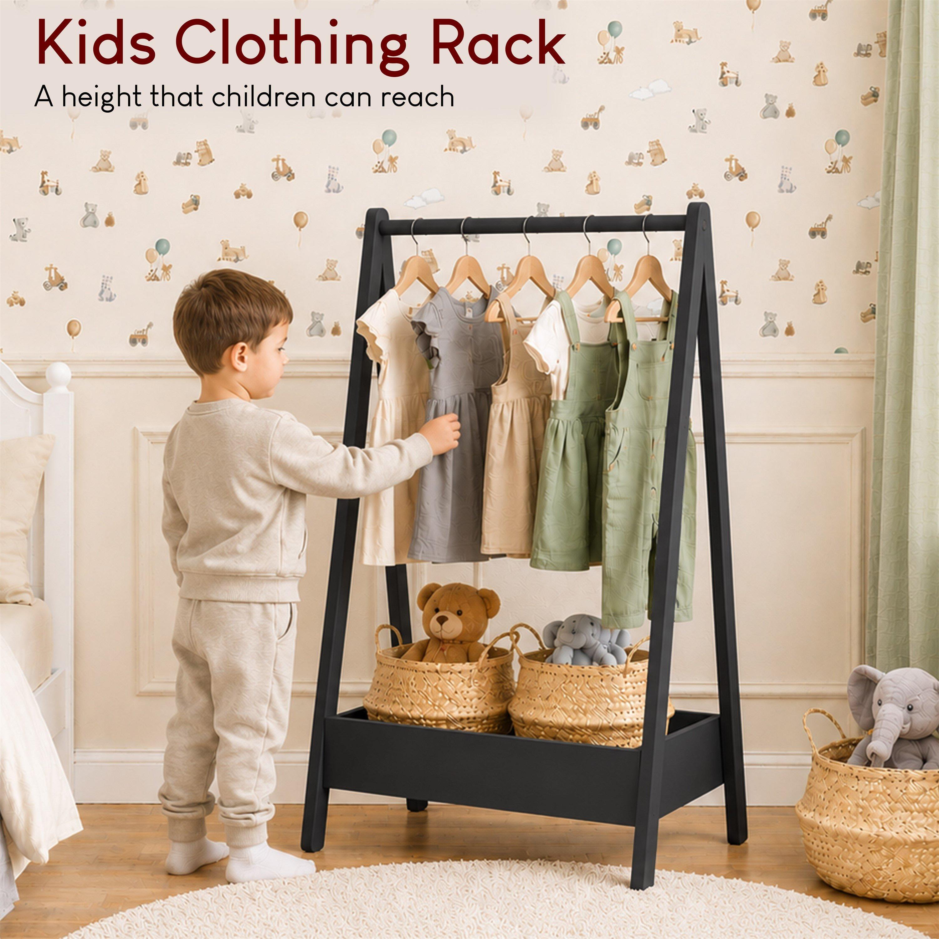 Black - Lassic - Junior Vida Kids Garment Clothes Rack Rail - 3