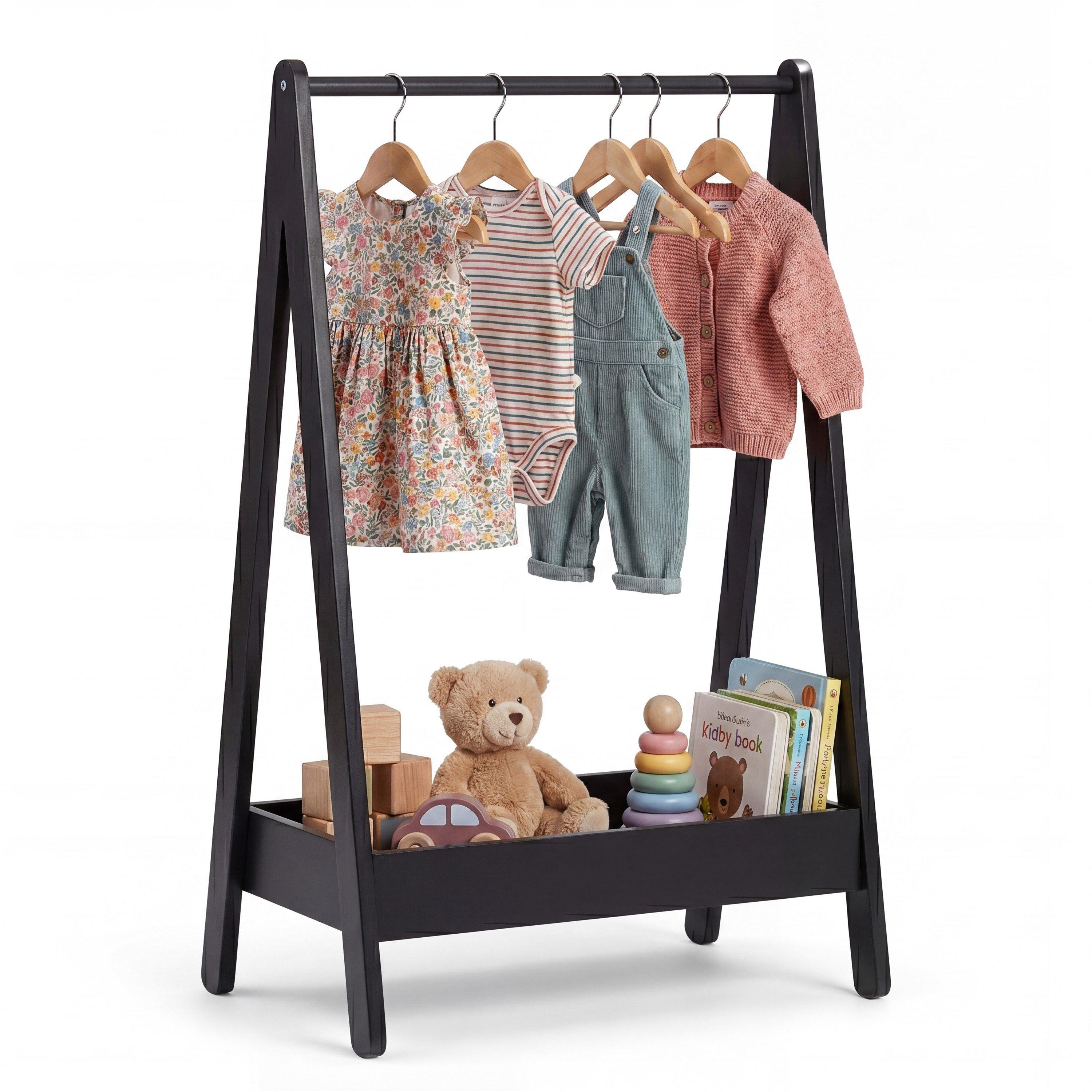 Black - Lassic - Junior Vida Kids Garment Clothes Rack Rail - 8