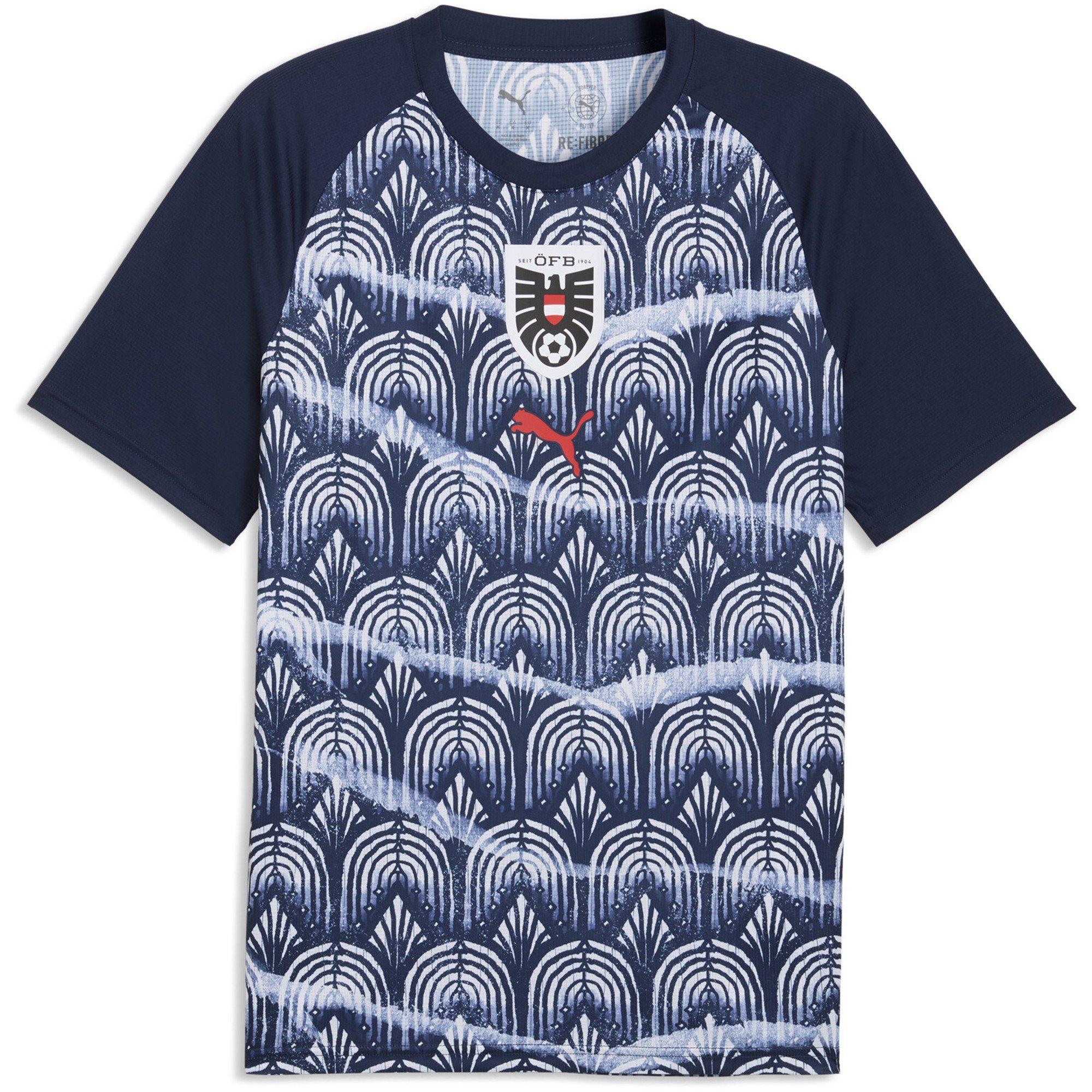 Puma Men's Austria Warm-Up Shirt World Cup 2026 - Black/White - S