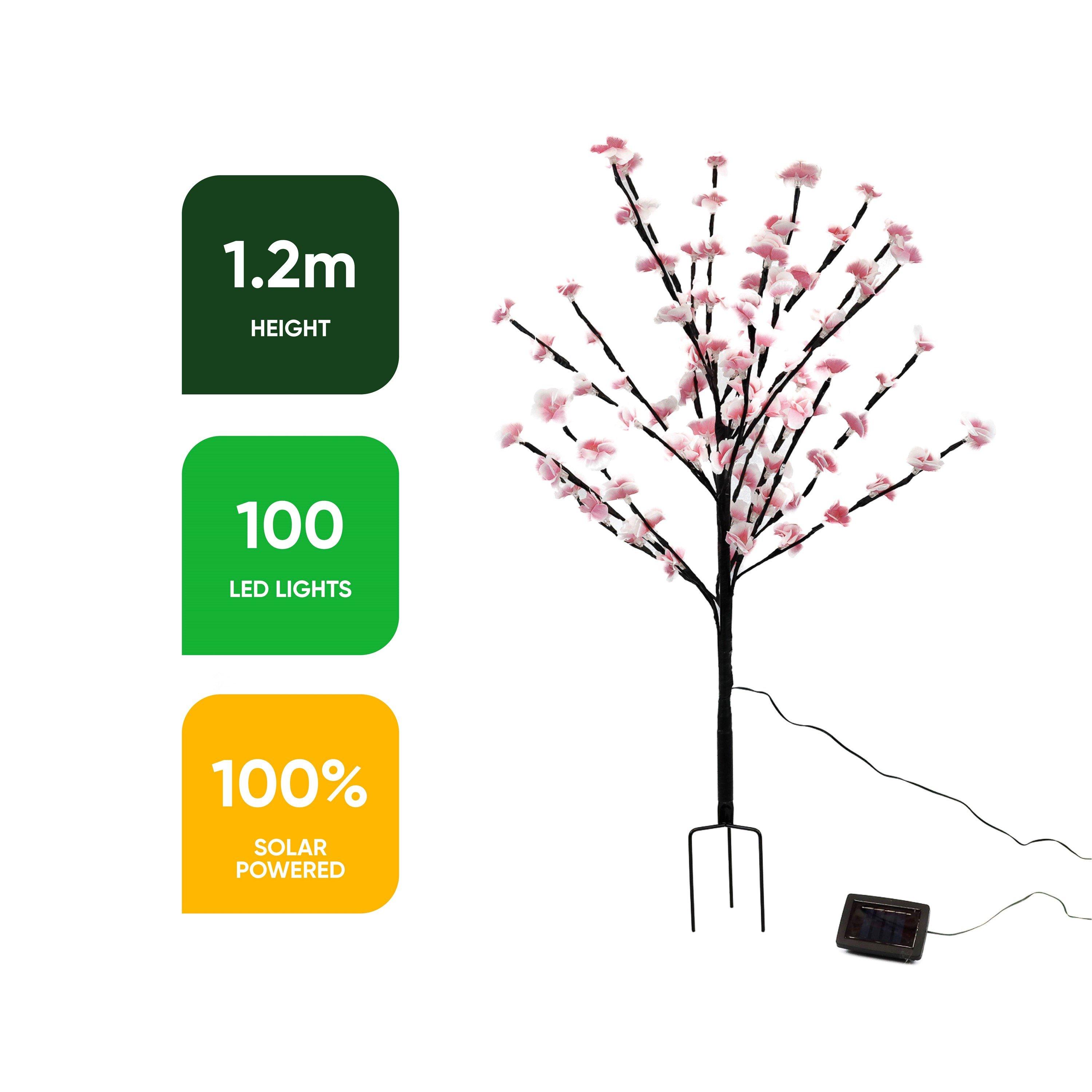 Pink/Purple - Streetwize - Solar Powered Blossom Tree Lights - 2