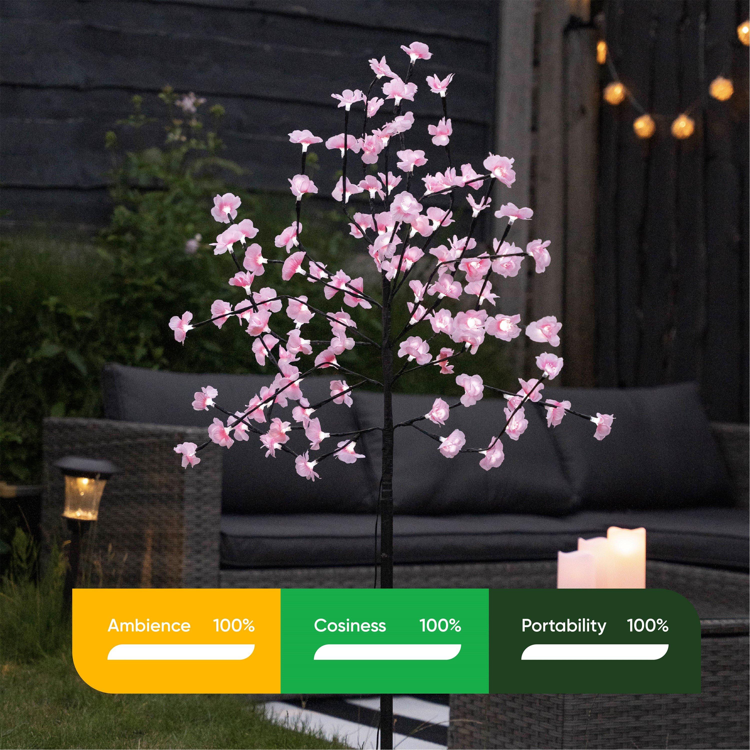 Pink/Purple - Streetwize - Solar Powered Blossom Tree Lights - 3