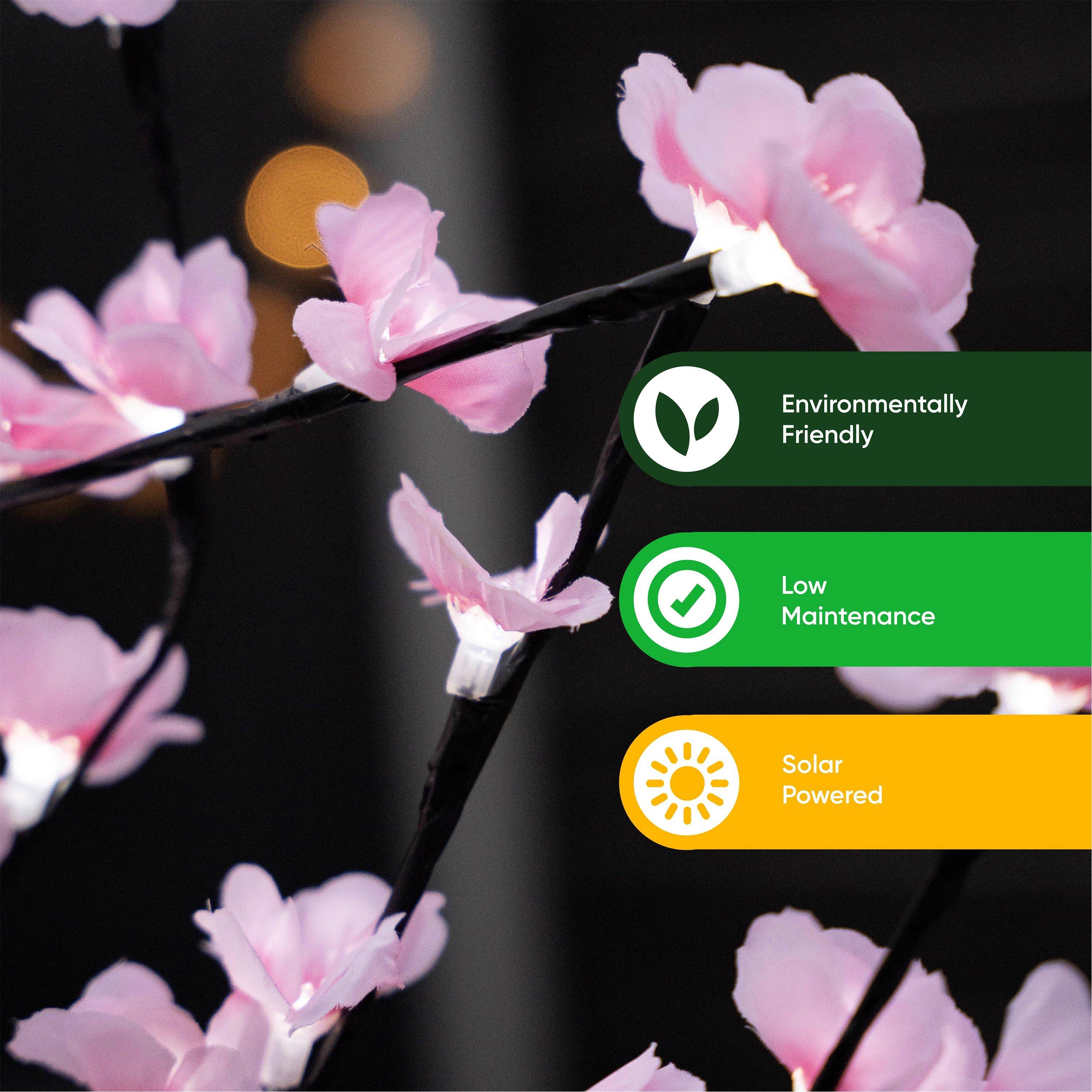 Pink/Purple - Streetwize - Solar Powered Blossom Tree Lights - 4