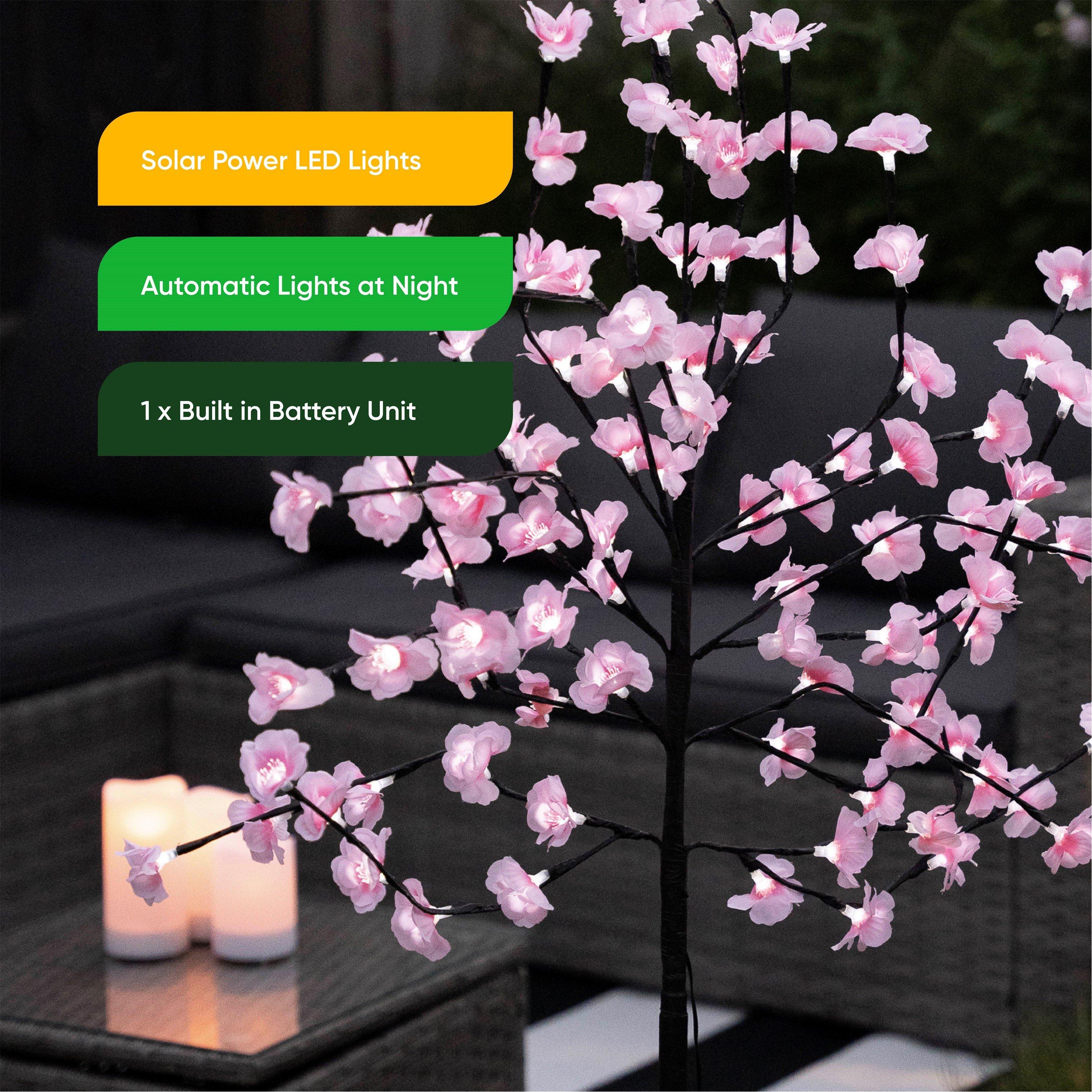 Pink/Purple - Streetwize - Solar Powered Blossom Tree Lights - 6