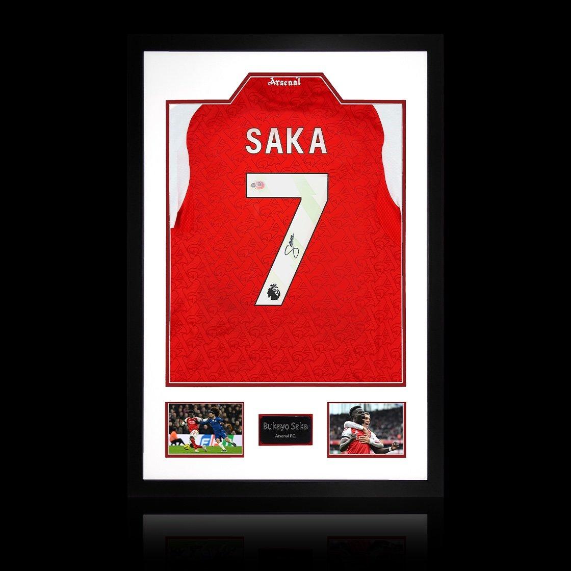Red - The Fan Cave - Bukayo Saka Signed Arsenal Shirt Premium Frame