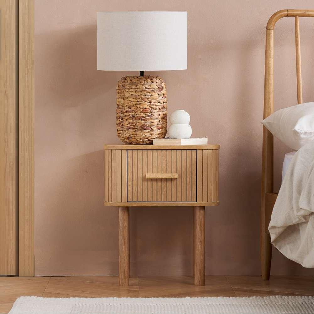 Birlea  Axel 1 Drawer Fluted Bedside - Nude