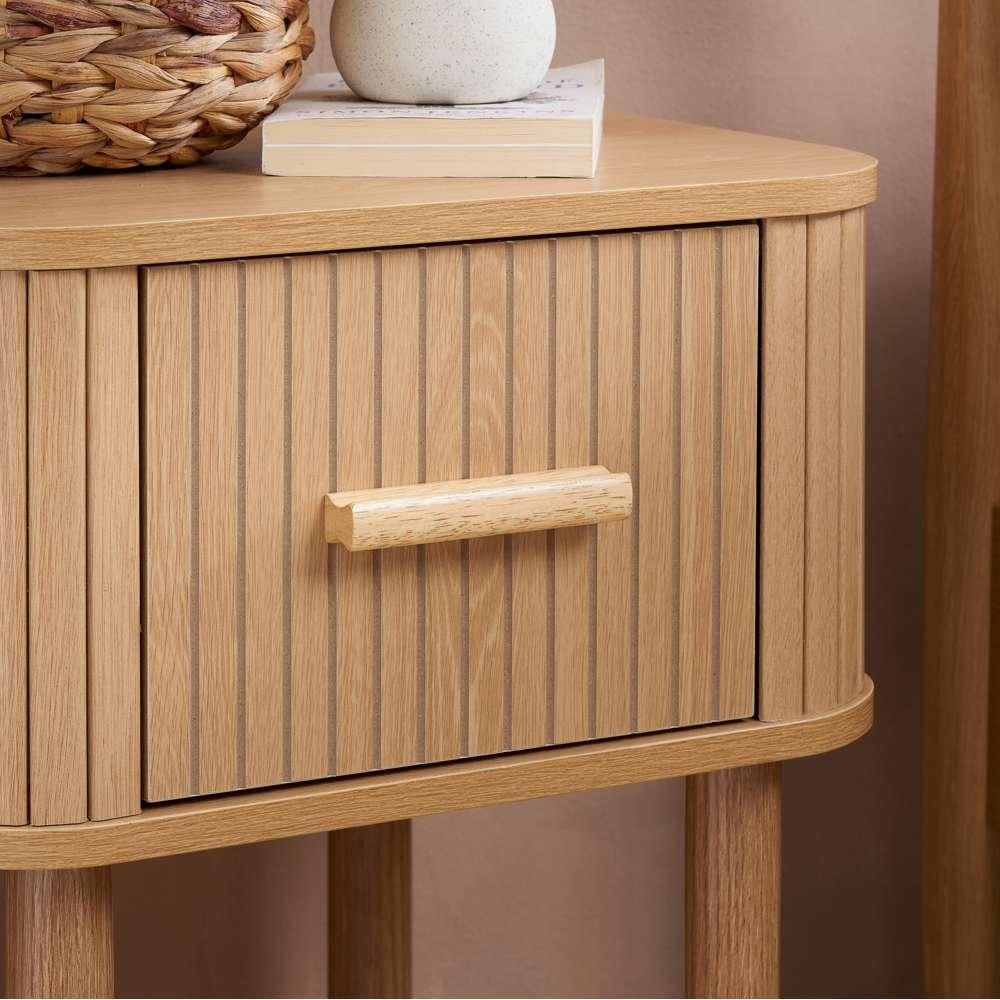 Nude - Birlea - Axel 1 Drawer Fluted Bedside - 2