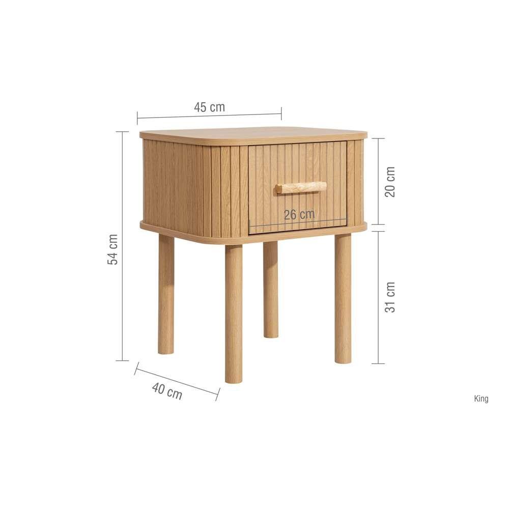 Nude - Birlea - Axel 1 Drawer Fluted Bedside - 8