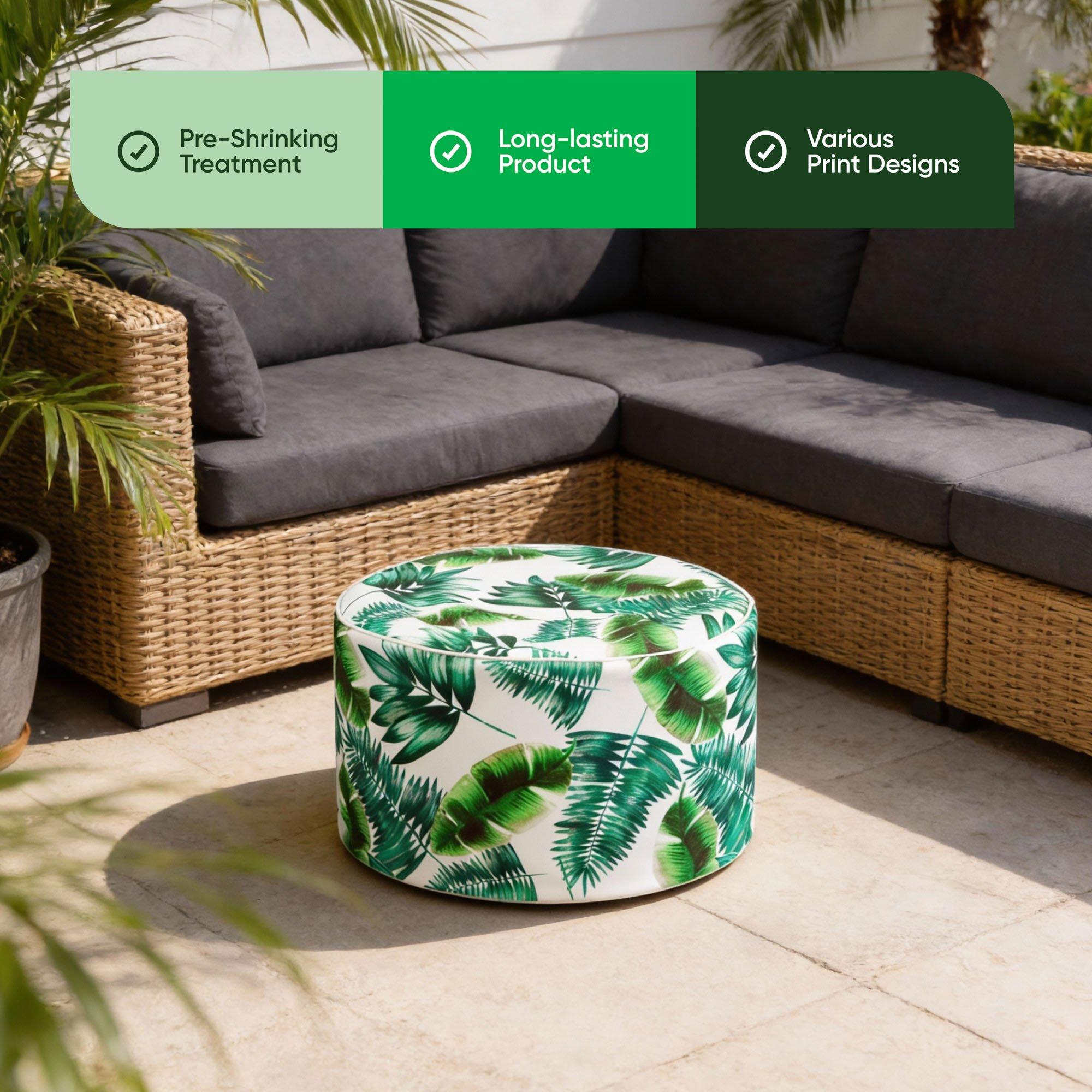 Botanical Green - Streetwize - Botanical Green Palm Print Inflatable Ottoman - 5