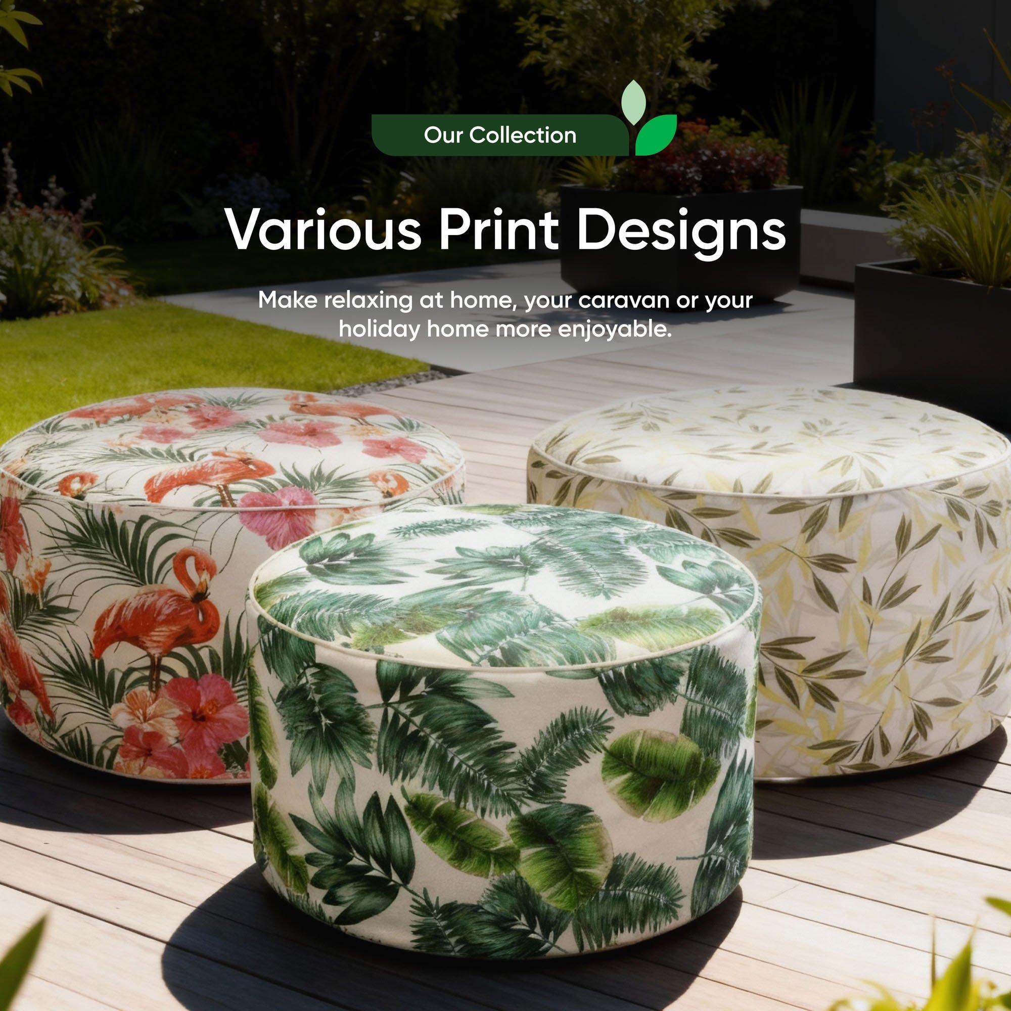 Botanical Green - Streetwize - Botanical Green Palm Print Inflatable Ottoman - 8