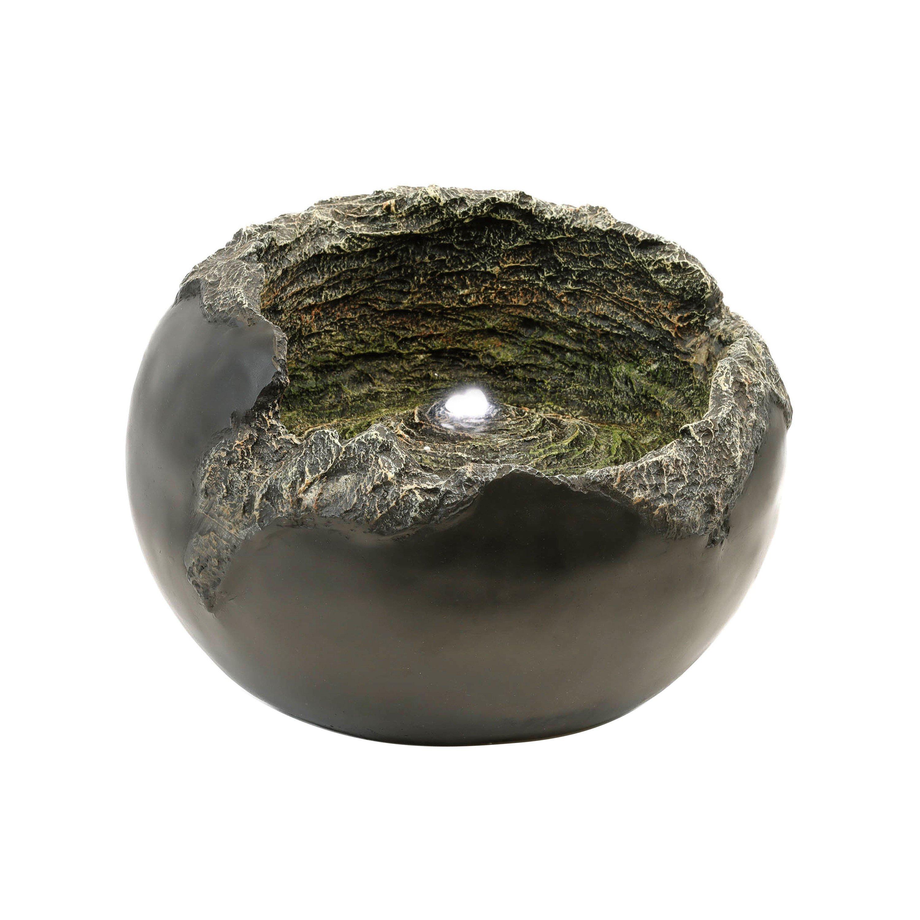 Black - Streetwize - Solar Rock Bowl Solar Water Feature Battery Backup - 1