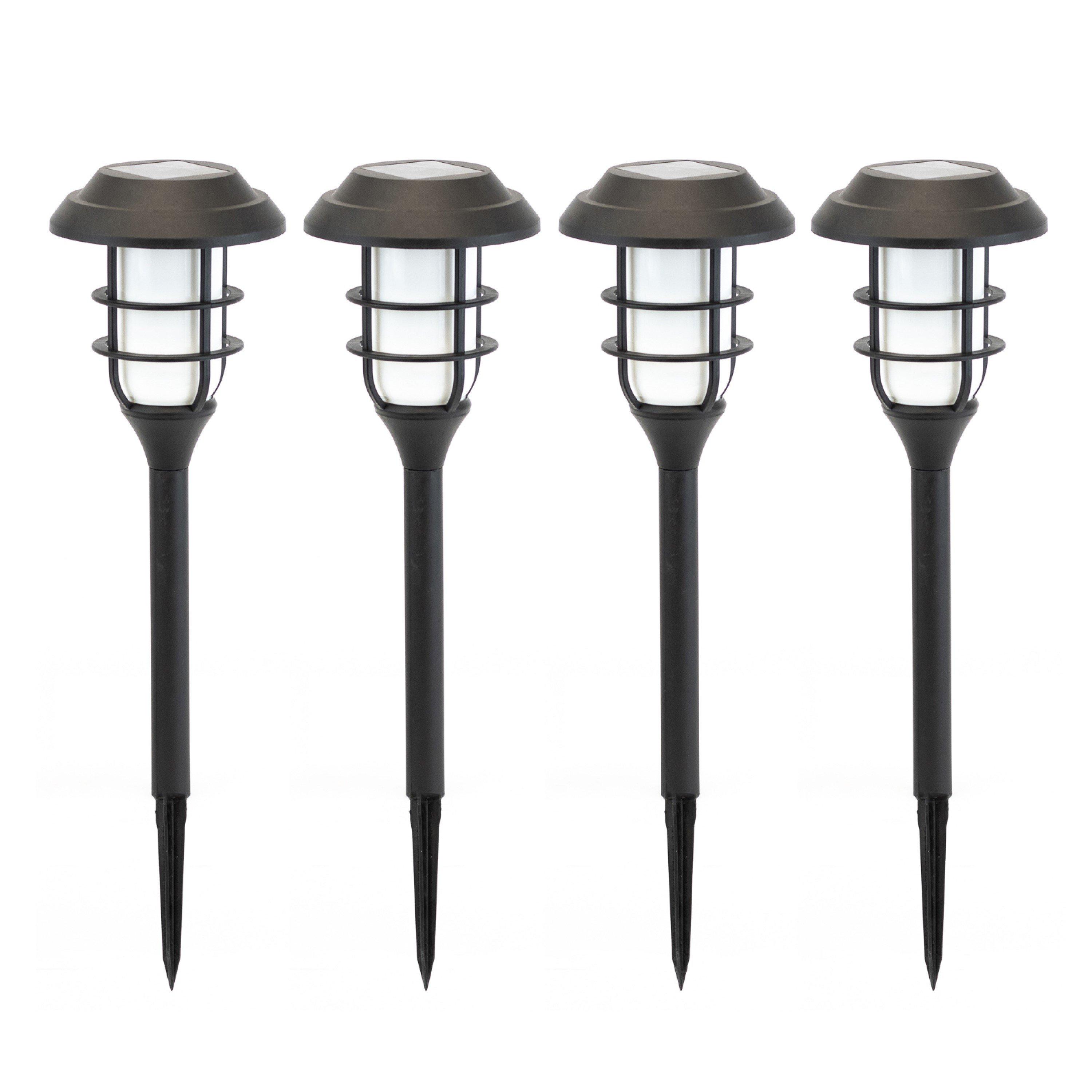 Black - Streetwize - Solar Flaming LED Stake Lights (Pack of 4) - 1