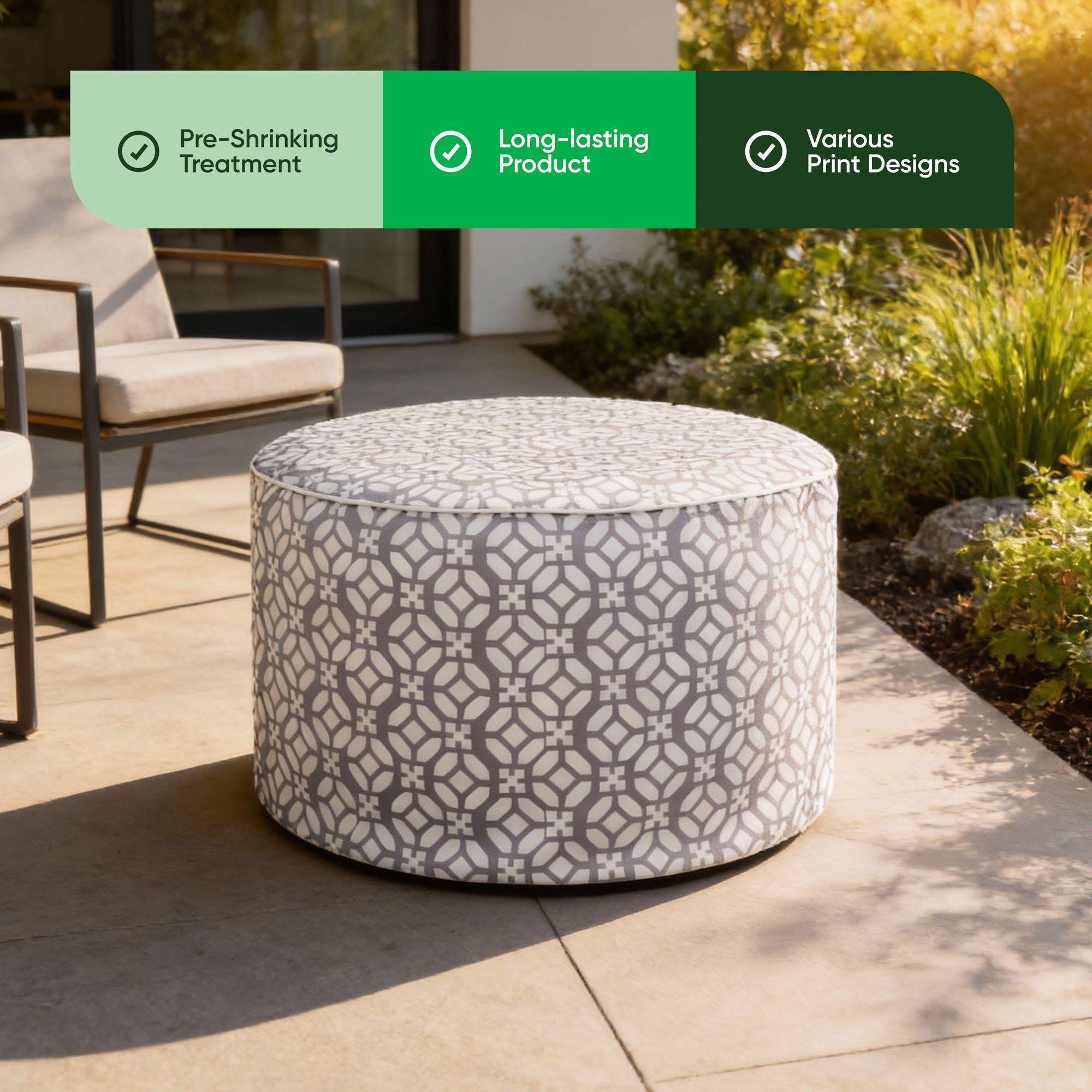 Grey - Streetwize - Outdoor Geo Pouf Ottoman - 4