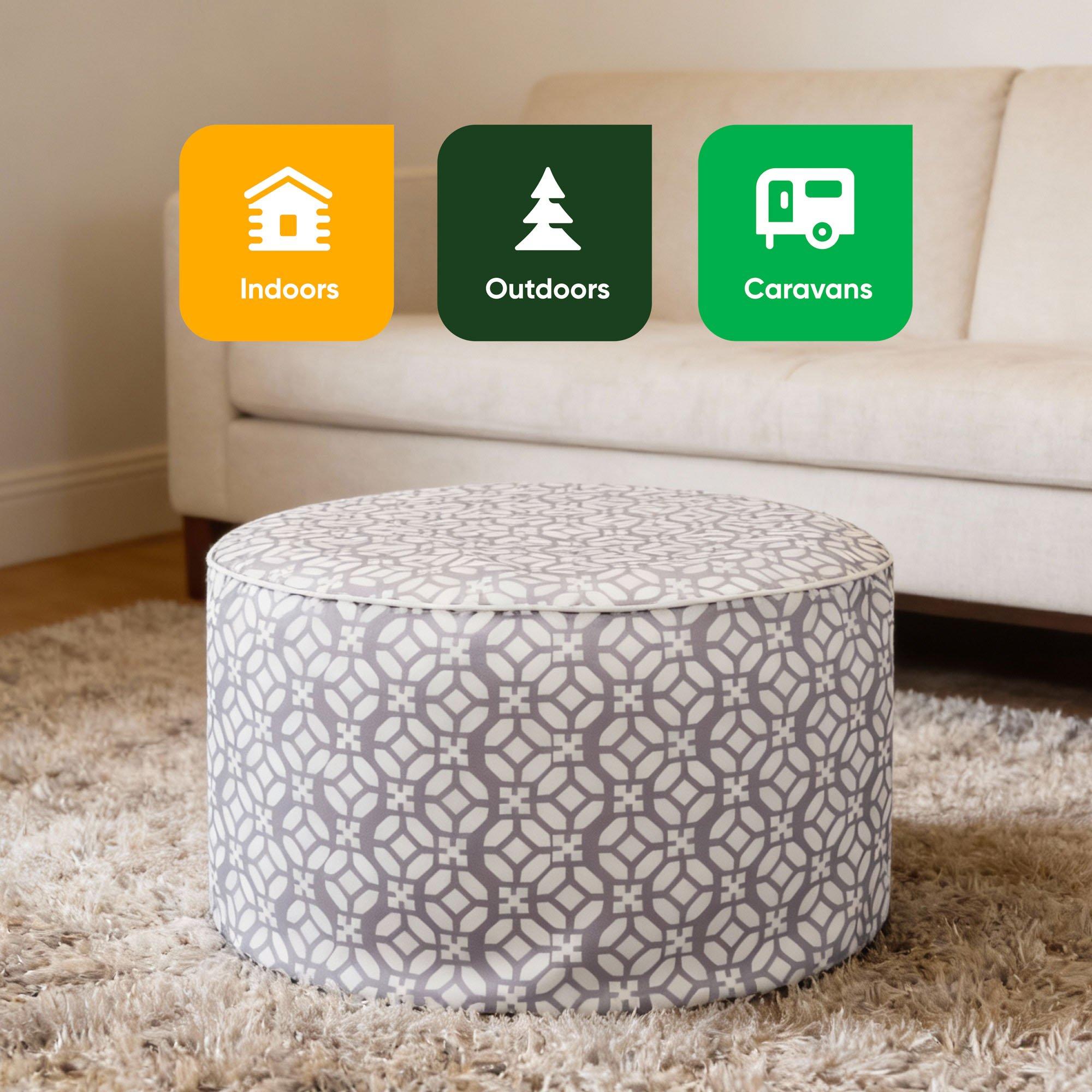 Grey - Streetwize - Outdoor Geo Pouf Ottoman - 6