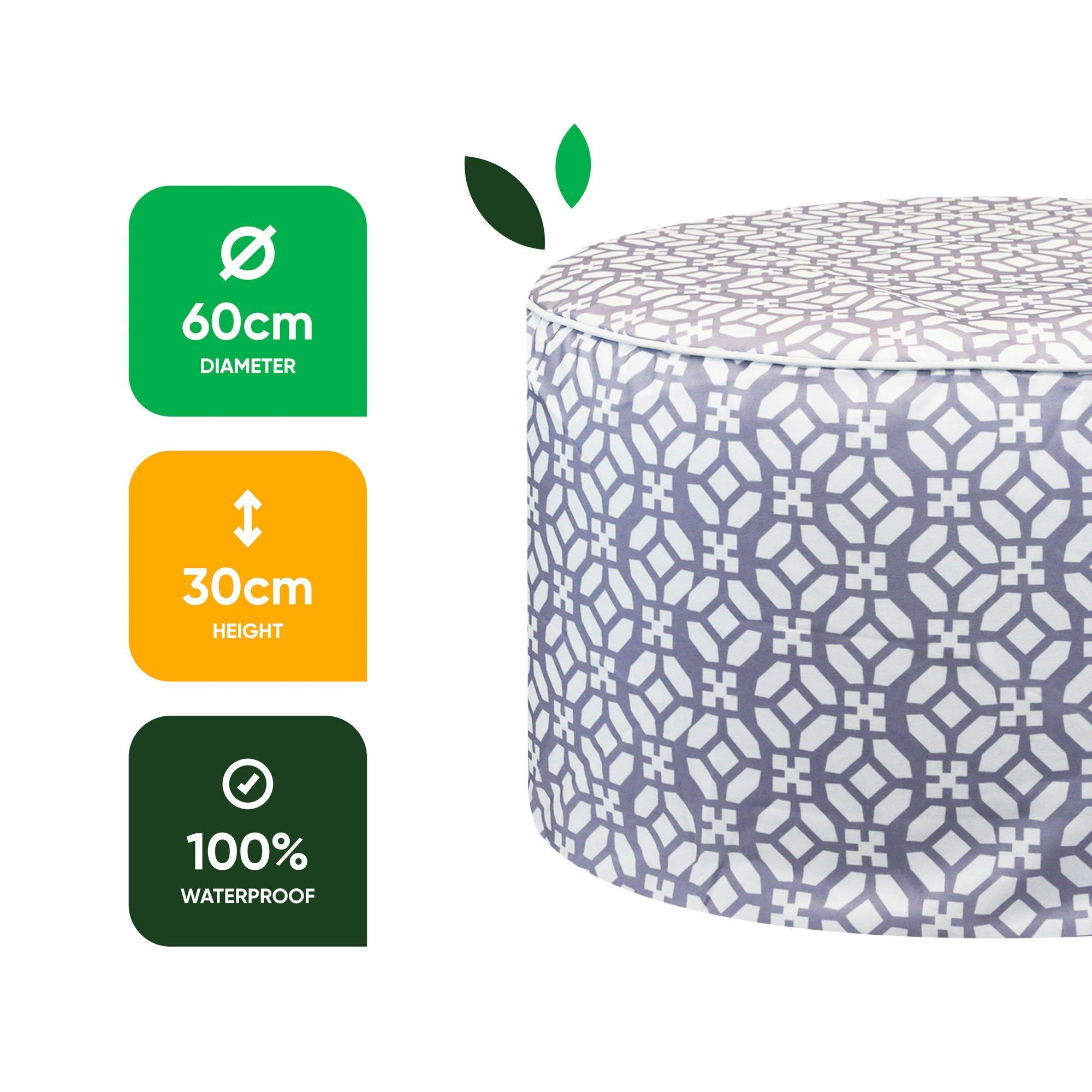 Grey - Streetwize - Outdoor Geo Pouf Ottoman - 9