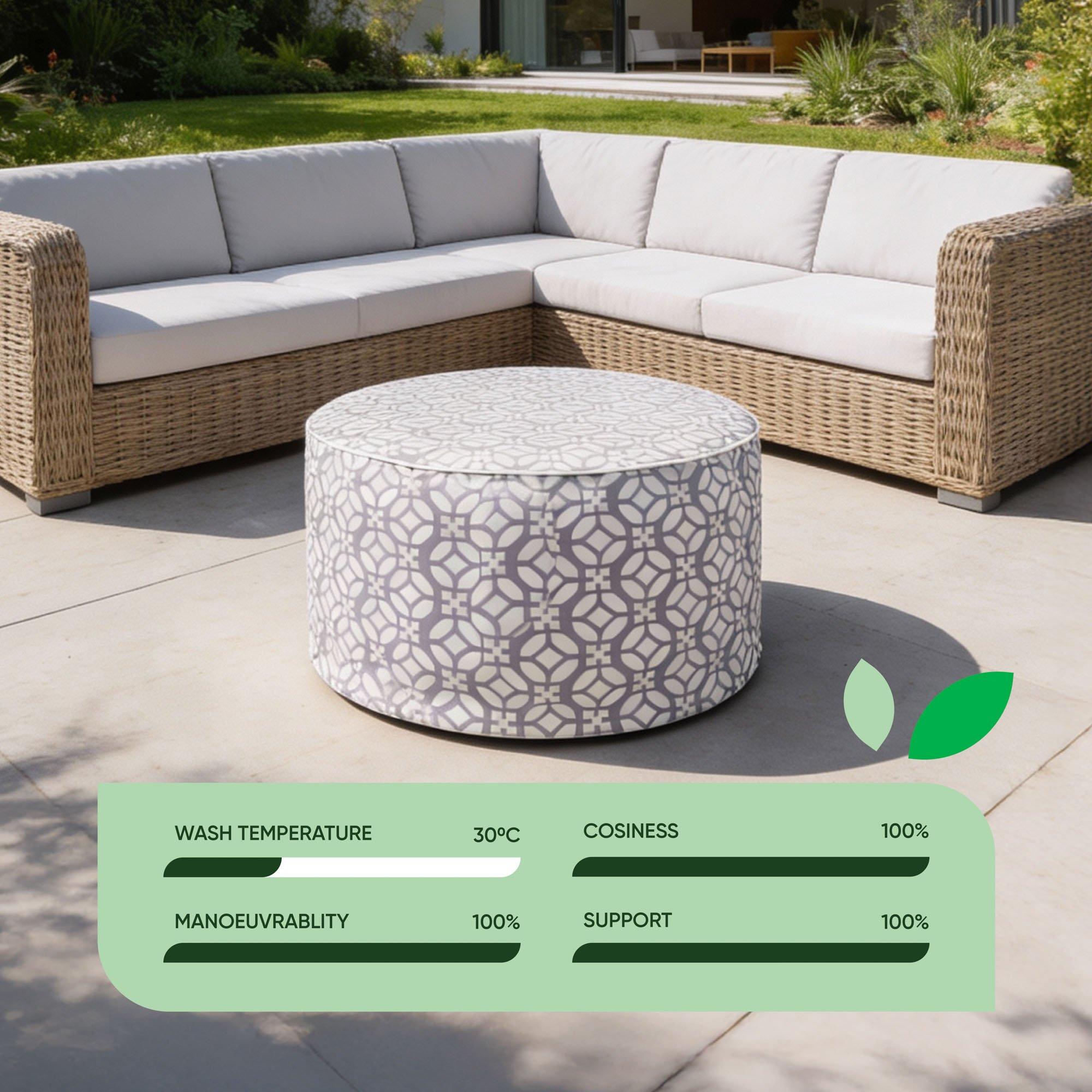 Grey - Streetwize - Outdoor Geo Pouf Ottoman - 10