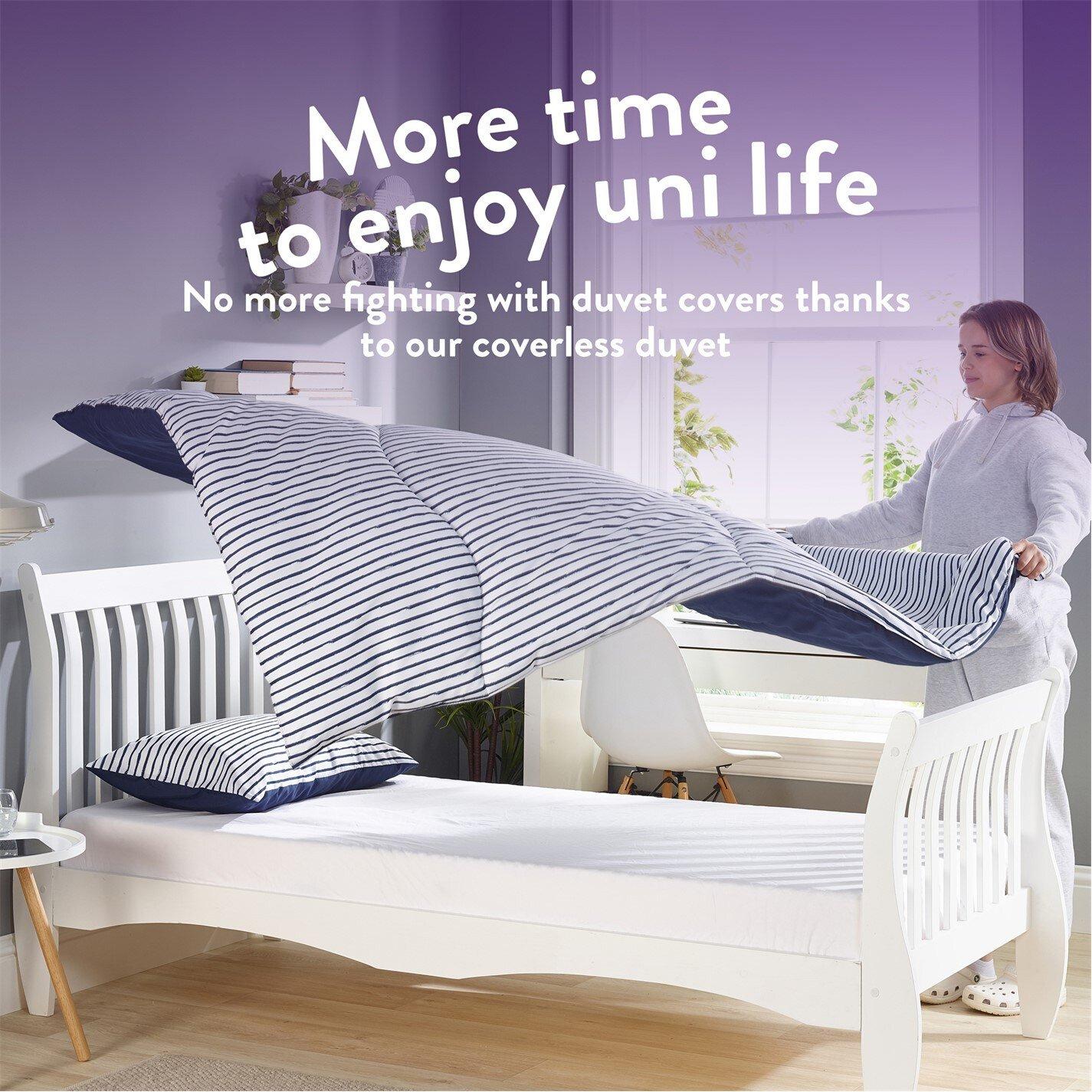 Navy Stripe - Slumberdown - Back to Uni Duvet & 2 Pillows - 4