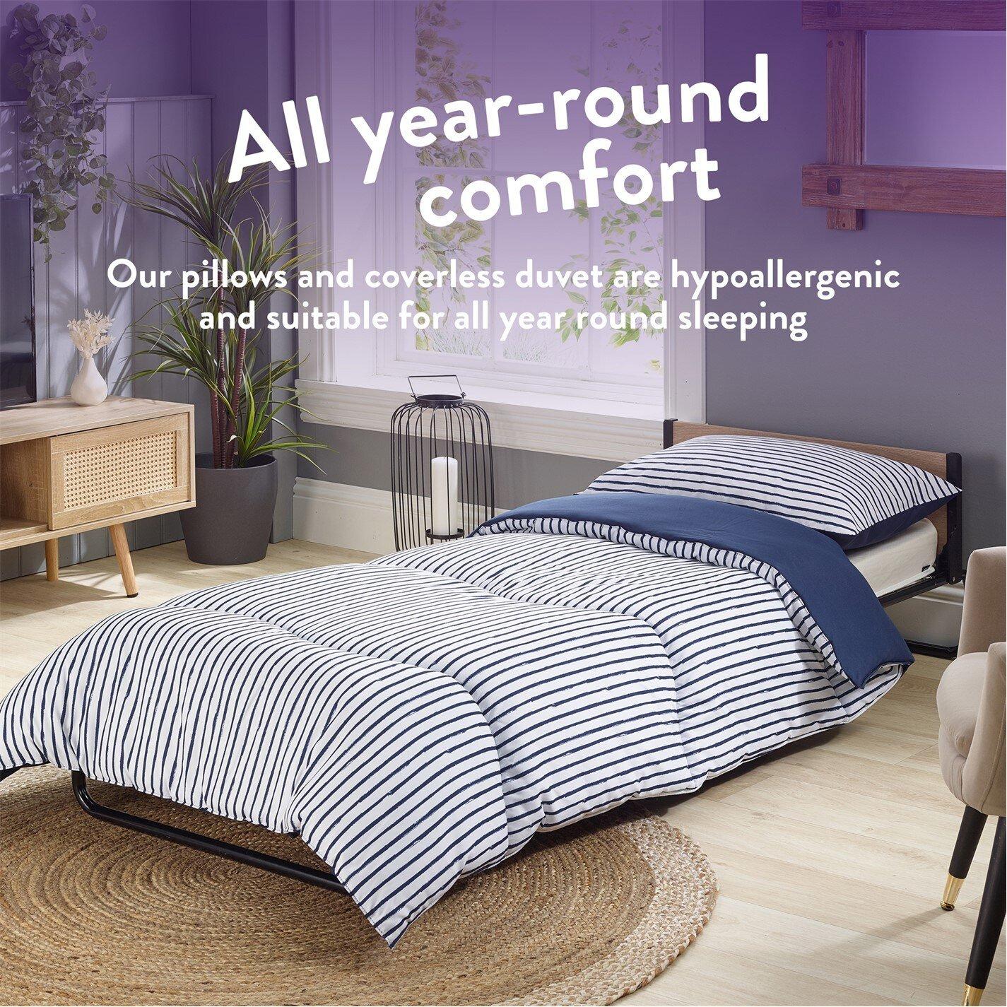 Navy Stripe - Slumberdown - Back to Uni Duvet & 2 Pillows - 6