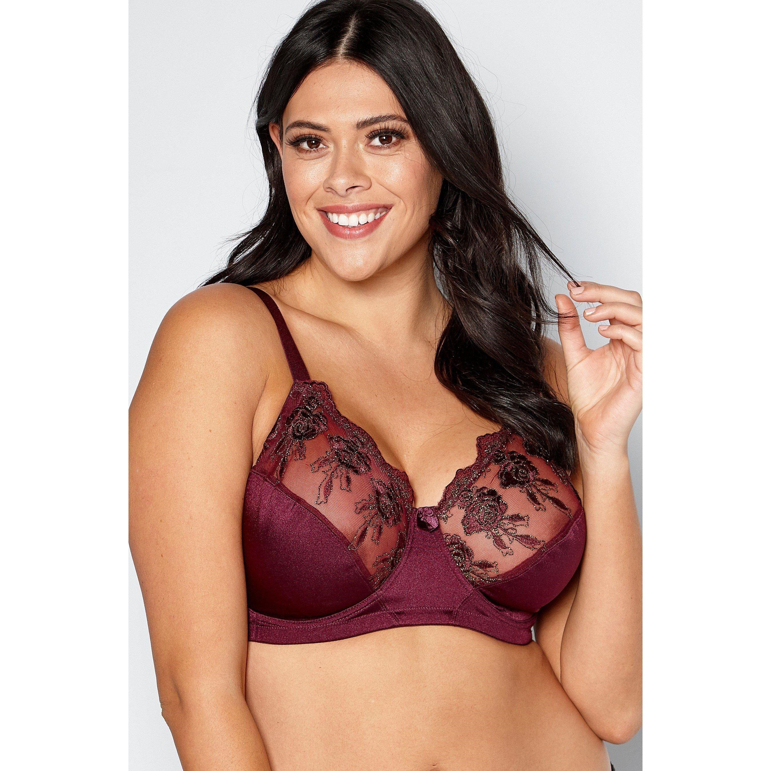 Valbonne Women's Luxury Lace D-H Bra - Plum - 36H