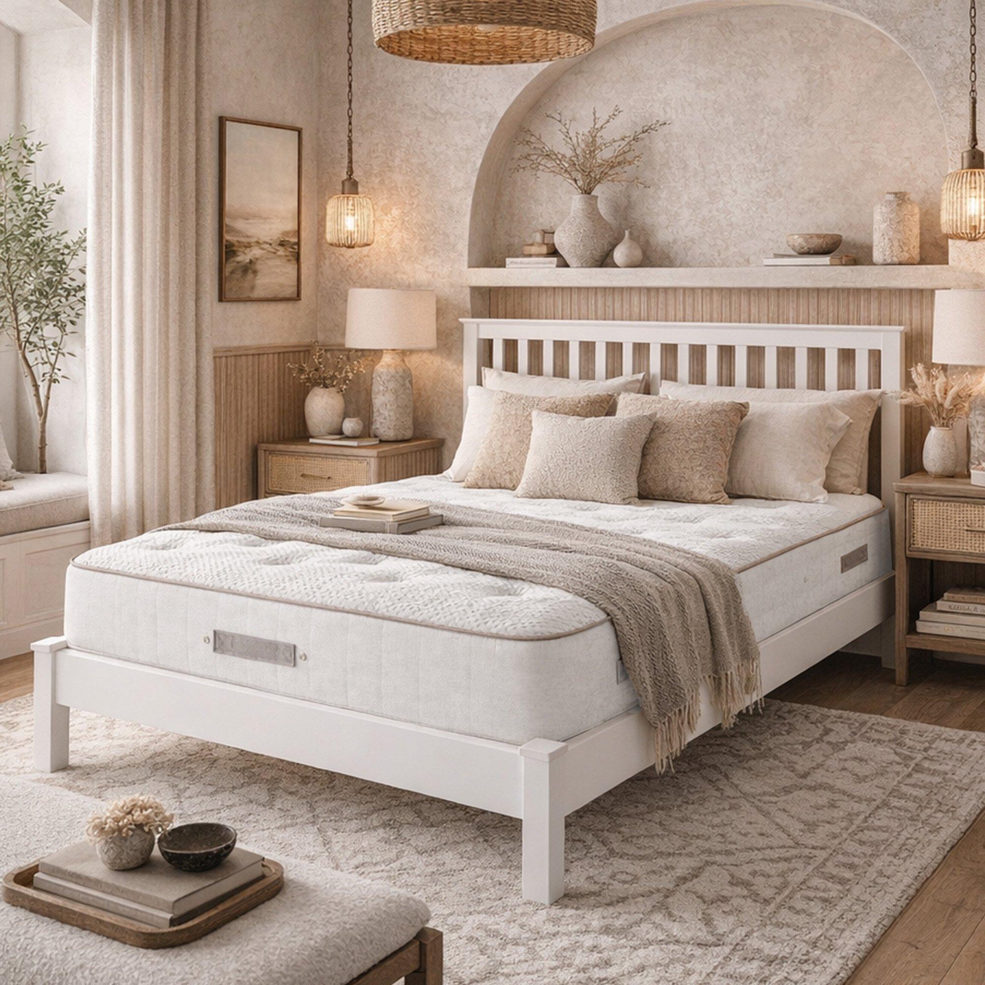 White - Aspire - Classic 1000 Pocket Cashmere Wool Mattress Medium - 1