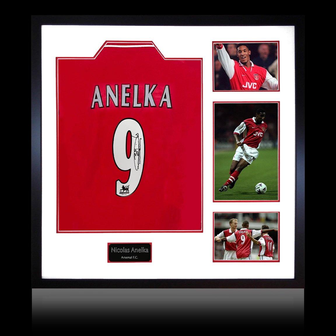 The Fan Cave  Nicolas Anelka Signed Arsenal Shirt Elite Frame - Red - 820mm x 82