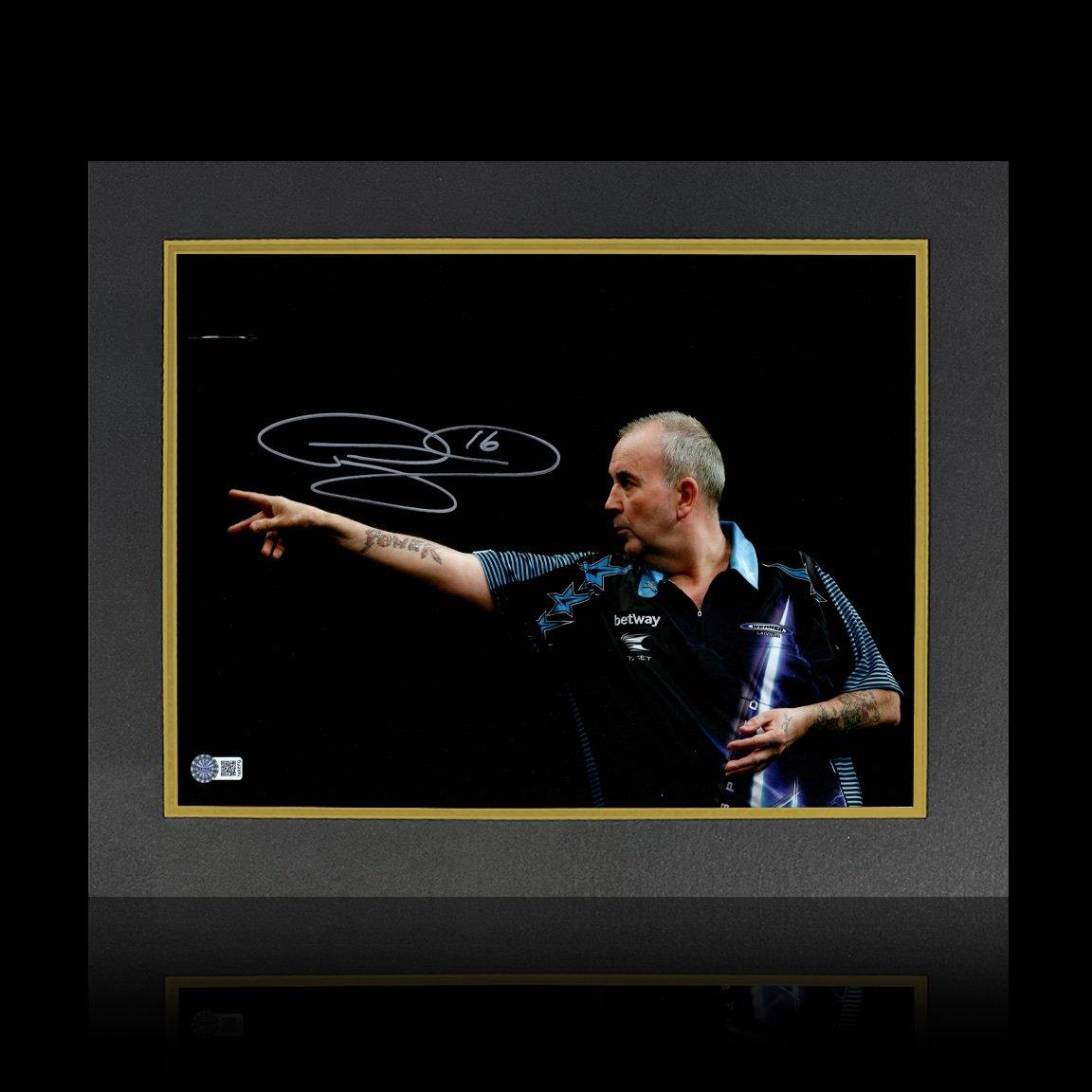 Purple - The Fan Cave - Phil Taylor Signed Image Deluxe Mount Frame - 1