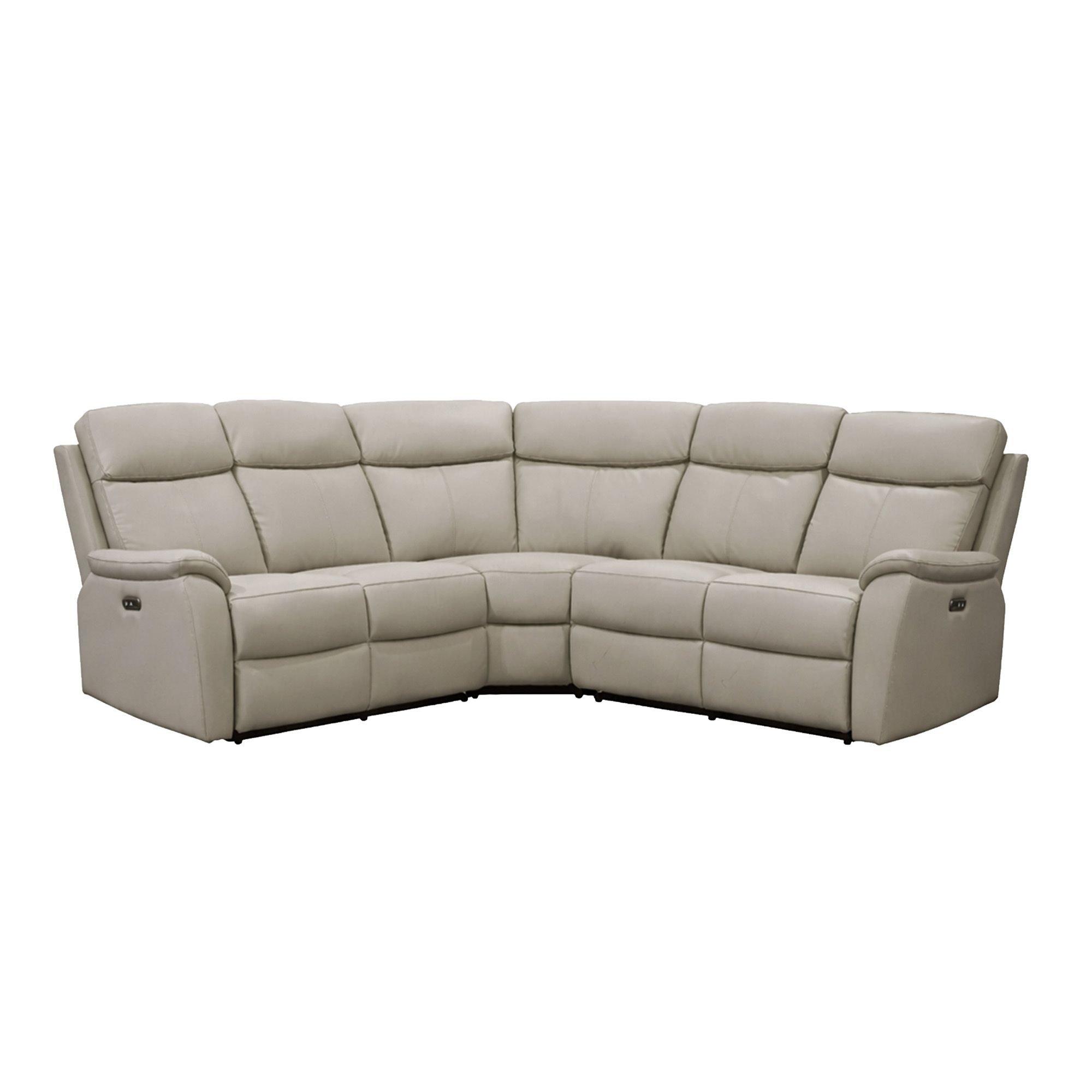 Pewter - Aspire - Kingsmere Corner Power Recliner Sofa in Leather - 2