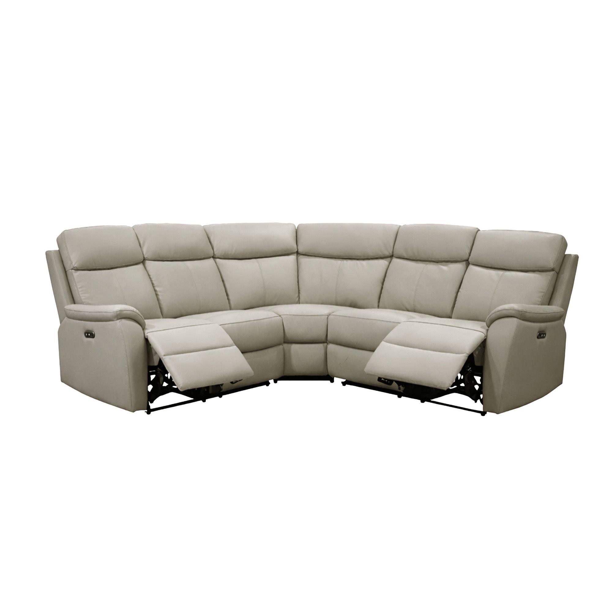 Pewter - Aspire - Kingsmere Corner Power Recliner Sofa in Leather - 3
