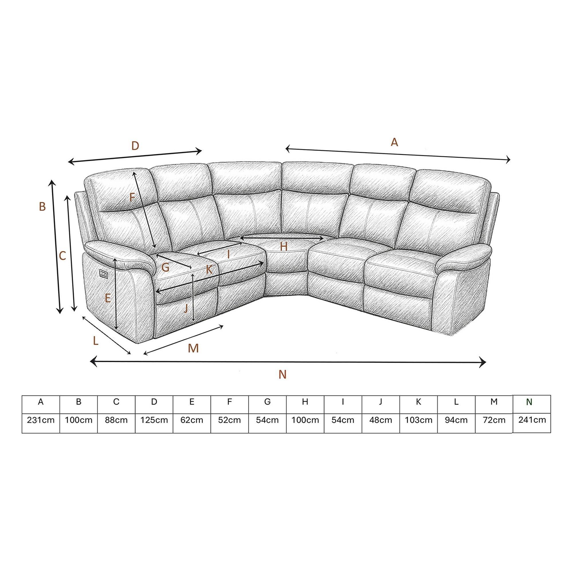 Pewter - Aspire - Kingsmere Corner Power Recliner Sofa in Leather - 8