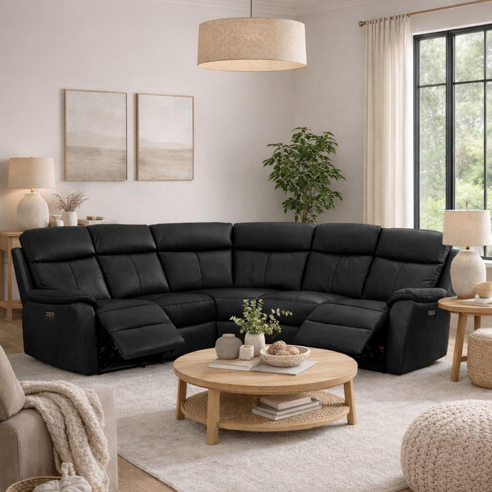 Kingsmere Corner Power Recliner Sofa in Leather