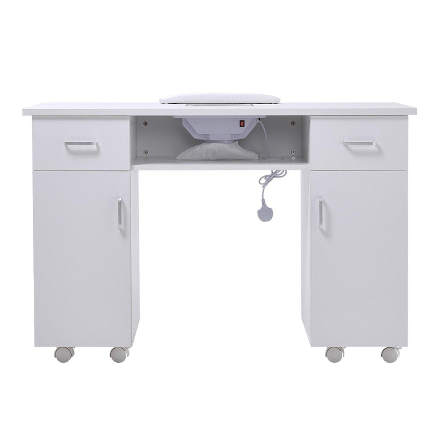 White - SHEONLY - Wheeled Nail Table with Electric Dust Extractor - 3