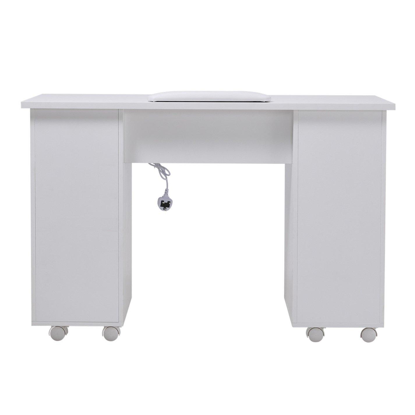 White - SHEONLY - Wheeled Nail Table with Electric Dust Extractor - 6