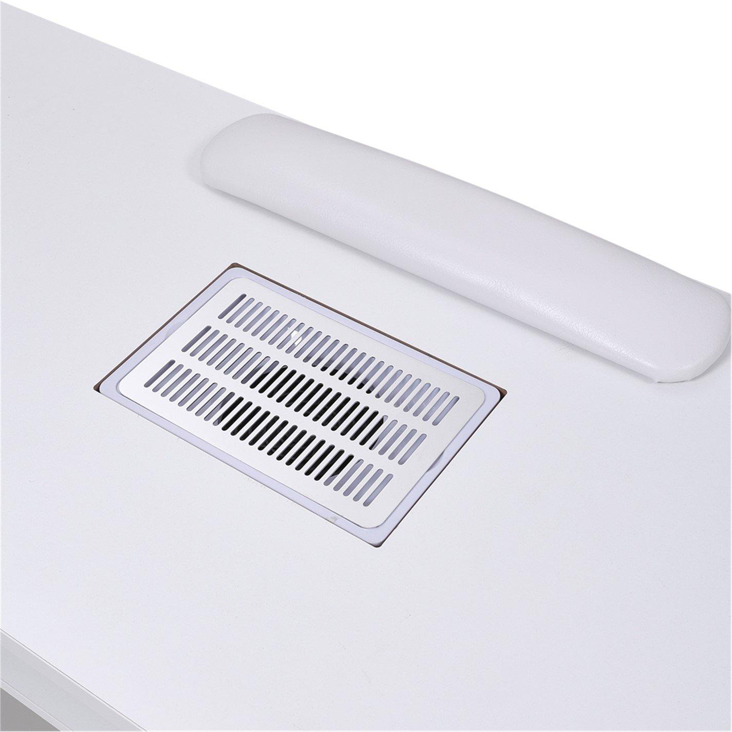 White - SHEONLY - Wheeled Nail Table with Electric Dust Extractor - 7