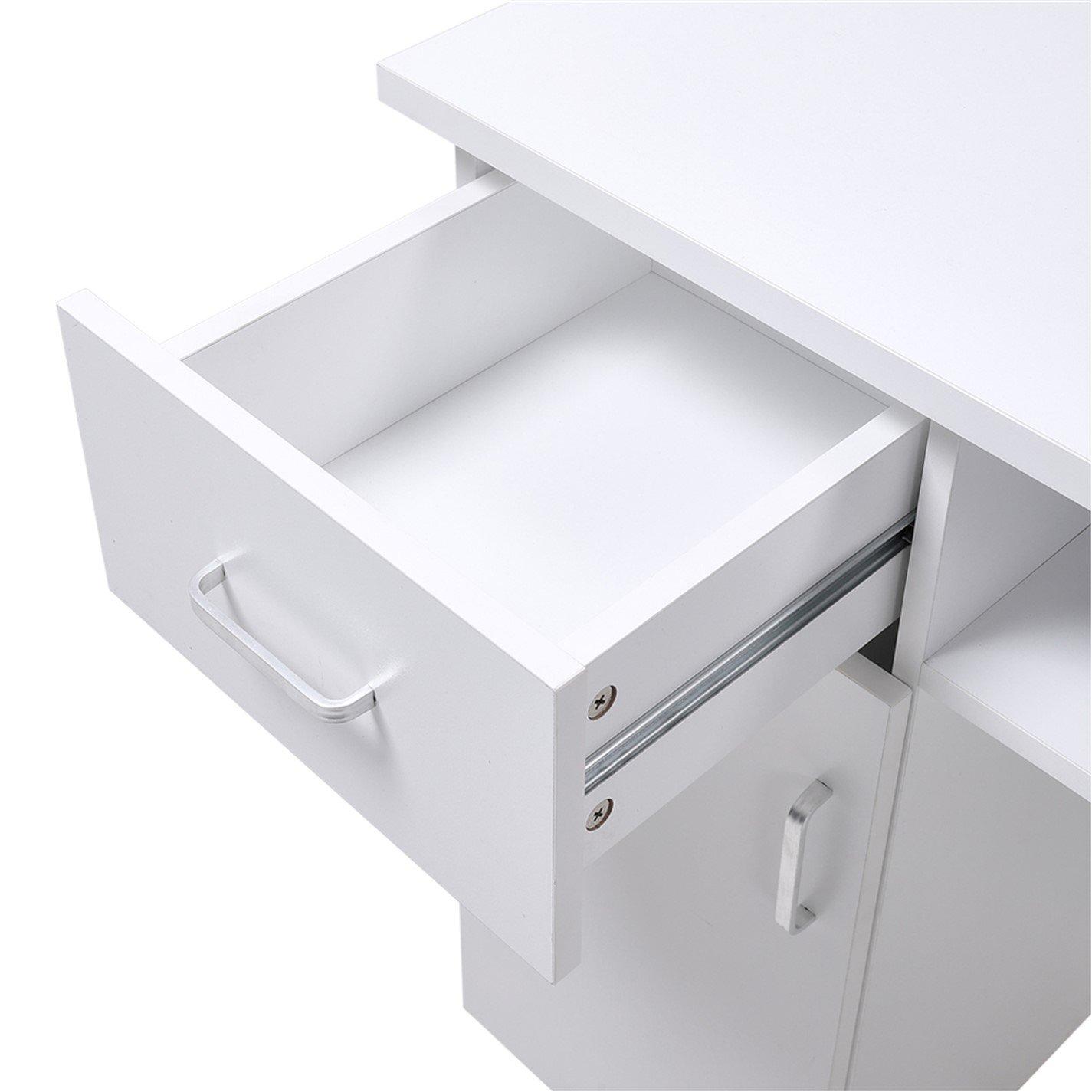 White - SHEONLY - Wheeled Nail Table with Electric Dust Extractor - 8