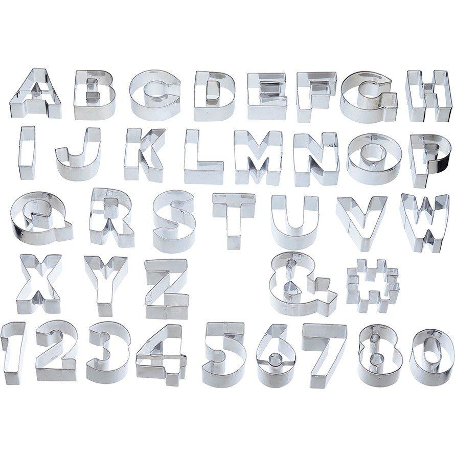 Kitchencraft  Sweetly Does It Alphabet Cookie Cutter Set - Metallic Gray - 35 pc