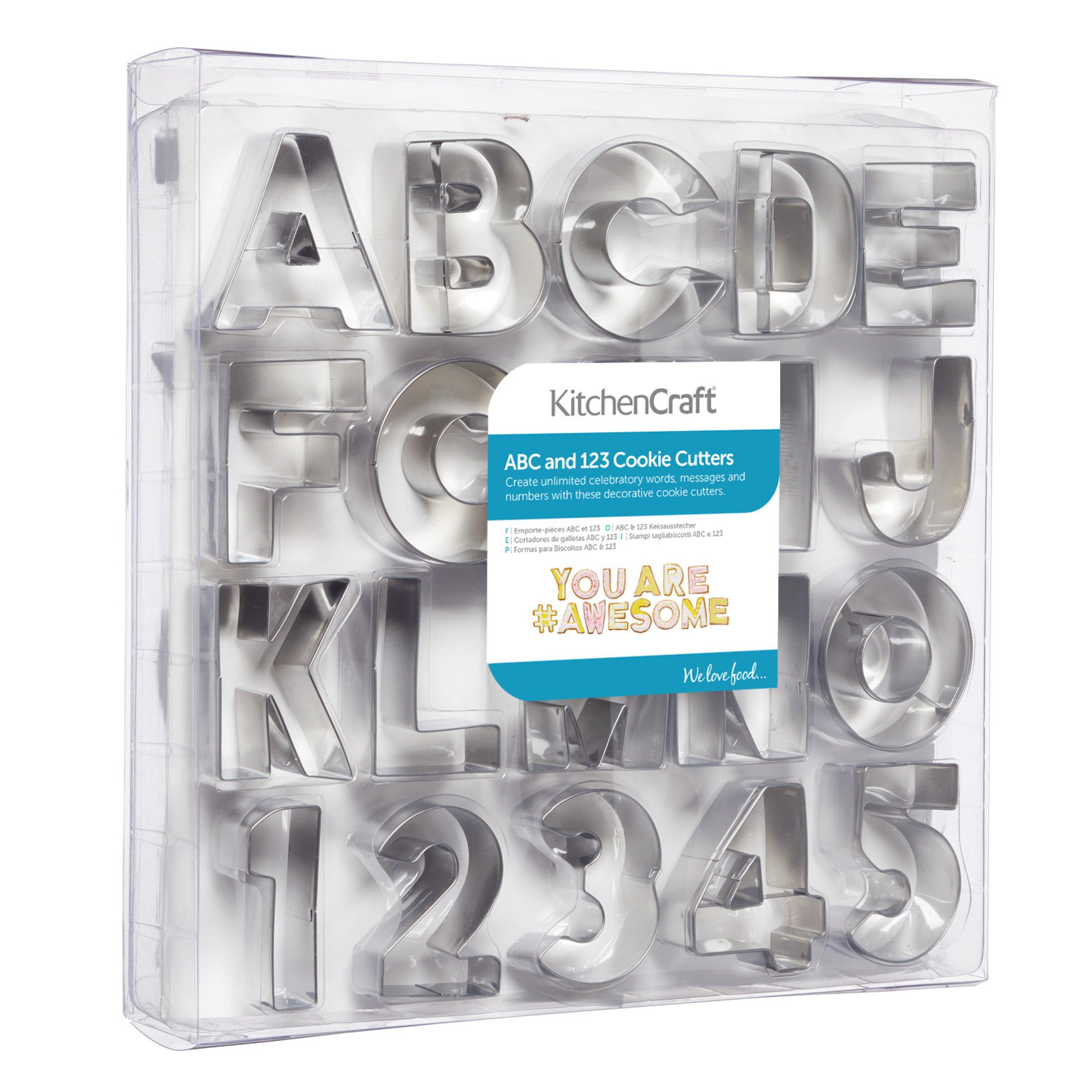 Metallic Gray - KitchenCraft - Sweetly Does It Alphabet Cookie Cutter Set - 3