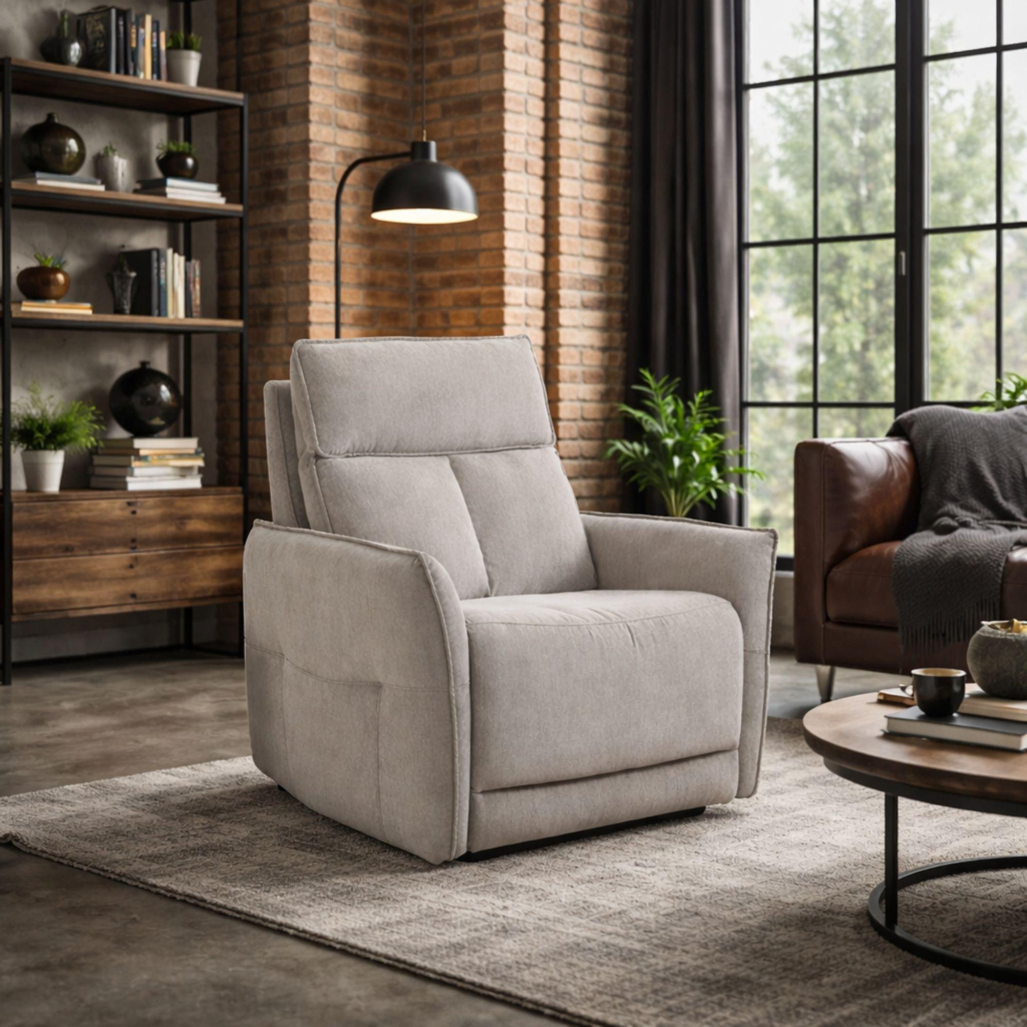 Grayson Fabric Upholstered Power Recliner Armchair