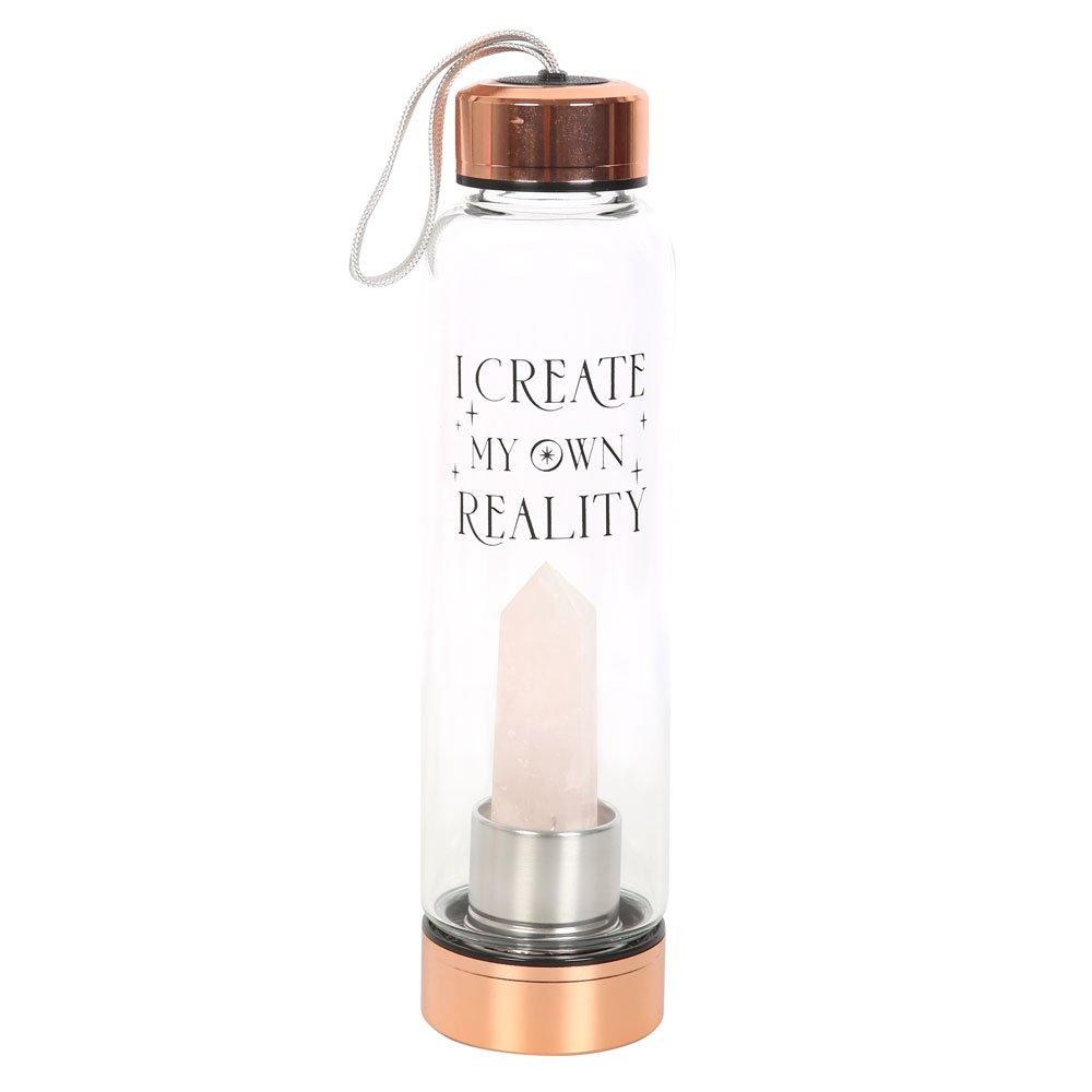 Clear - Something Different - Rose Quartz Create My Own Reality Glass Water Bott - 2